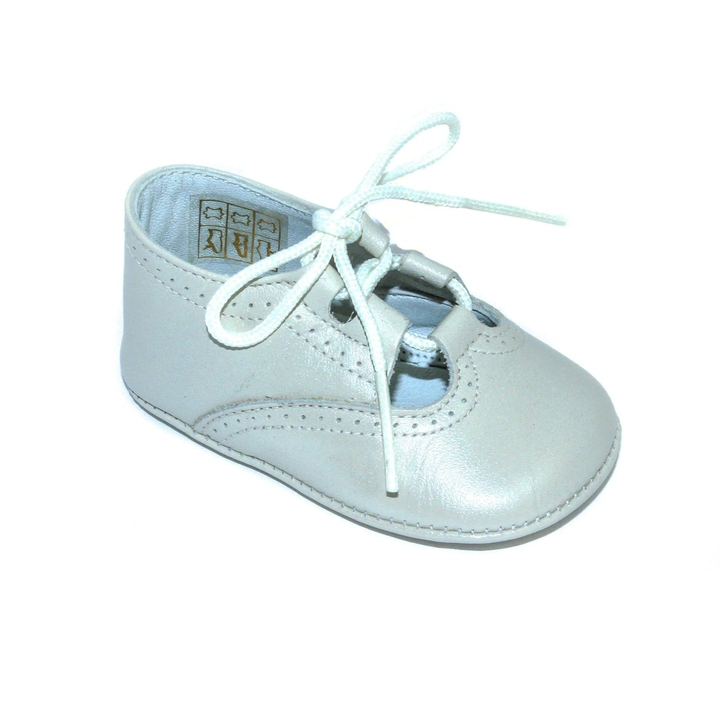 Lucia- Ivory Pearlized Leather Baby Shoes - Amati Steps