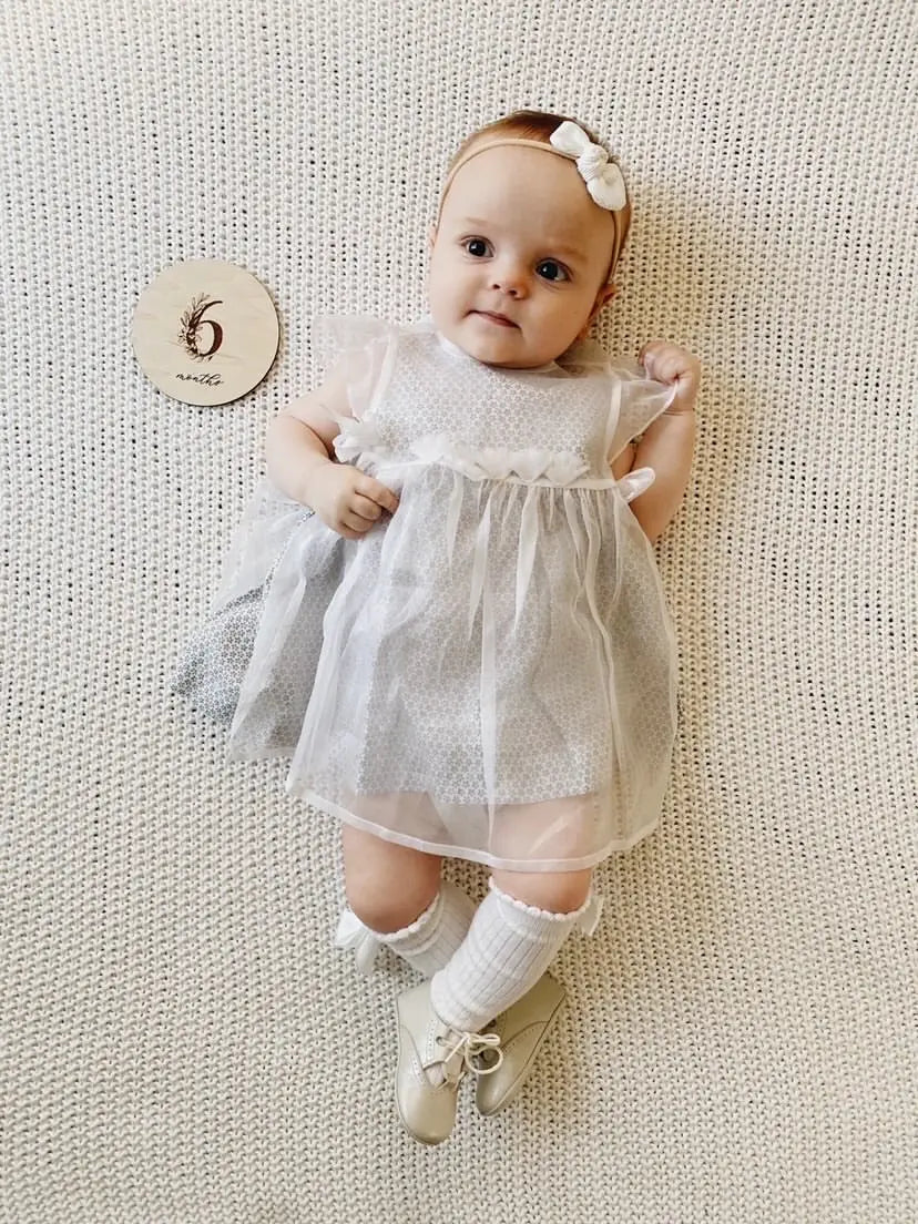 Lucia- Ivory Pearlized Leather Baby Shoes - Amati Steps