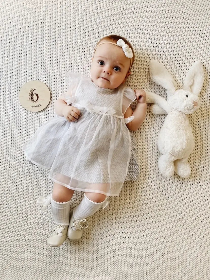 Lucia- Ivory Pearlized Leather Baby Shoes - Amati Steps