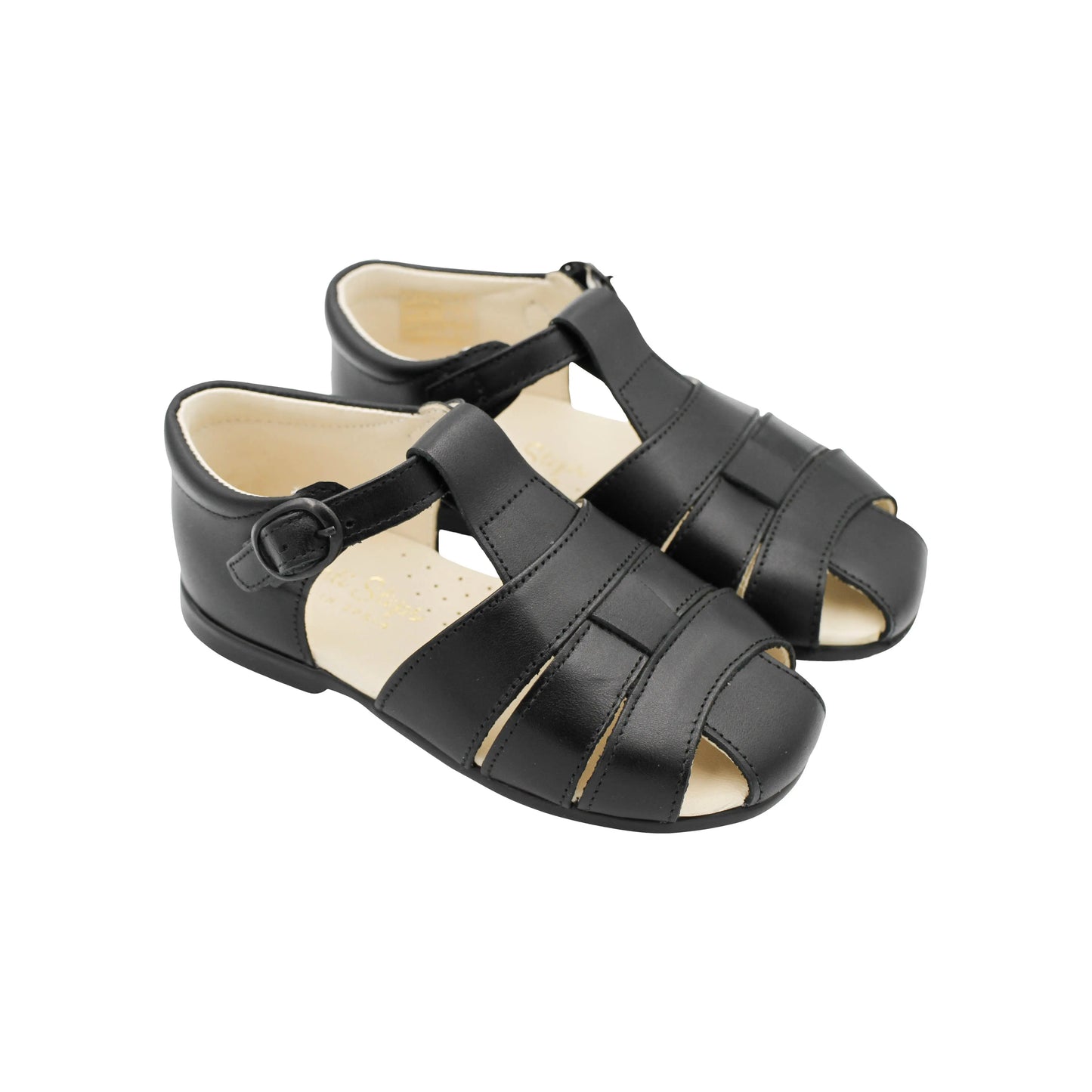 Luis- Black Leather Sandals - Amati Steps