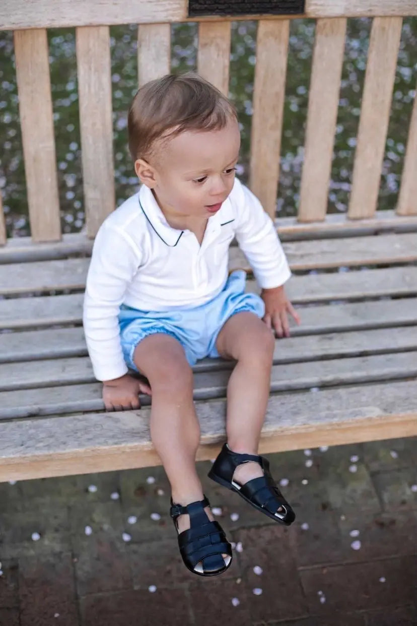 Luis- Black Leather Sandals - Amati Steps