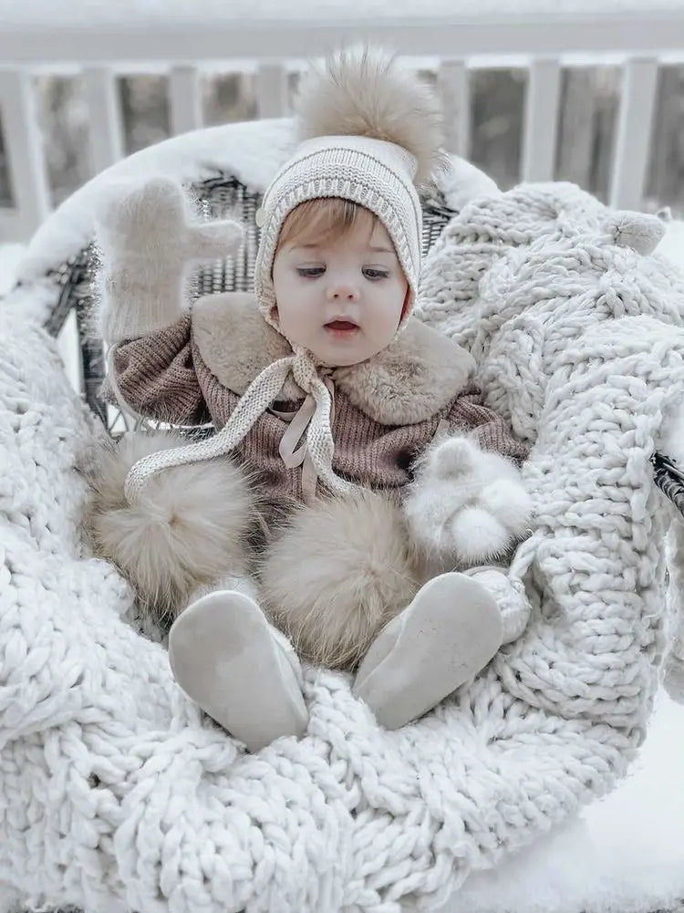 Manuella- Ivory Suede Baby Boots - Amati Steps