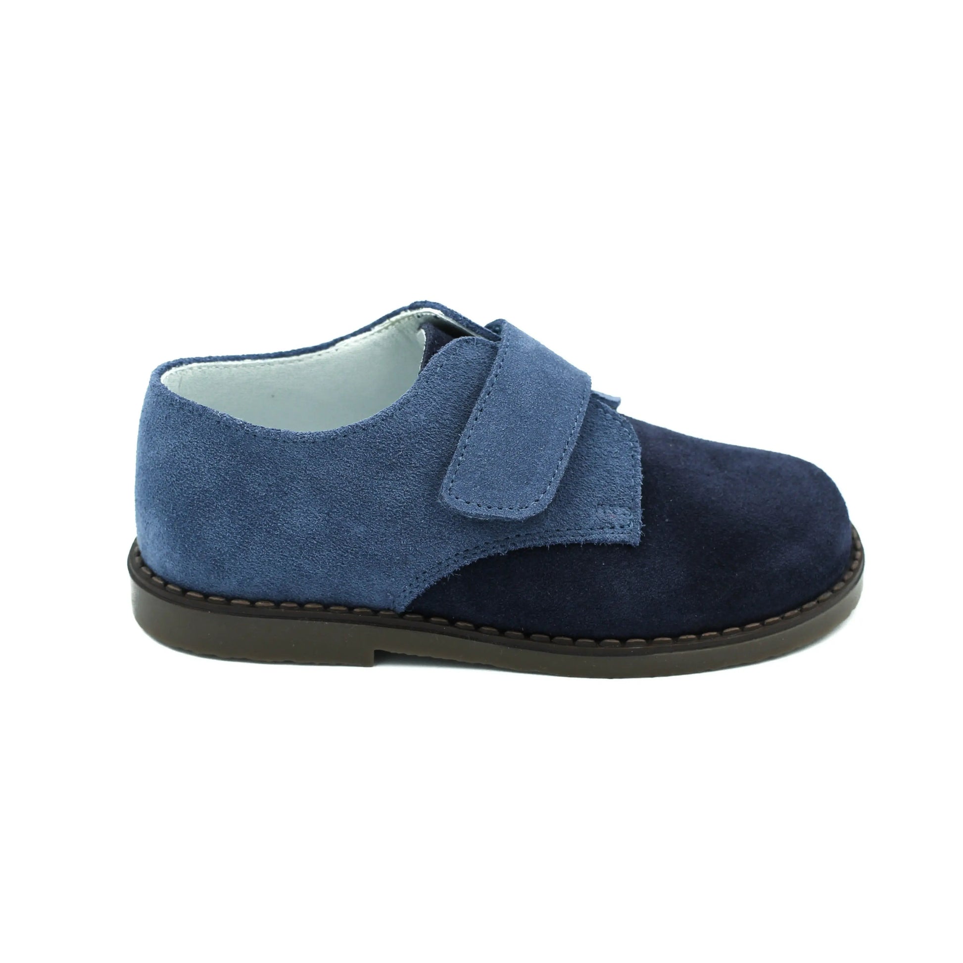 Mathis- Navy Suede Boy Dress Shoes - Amati Steps