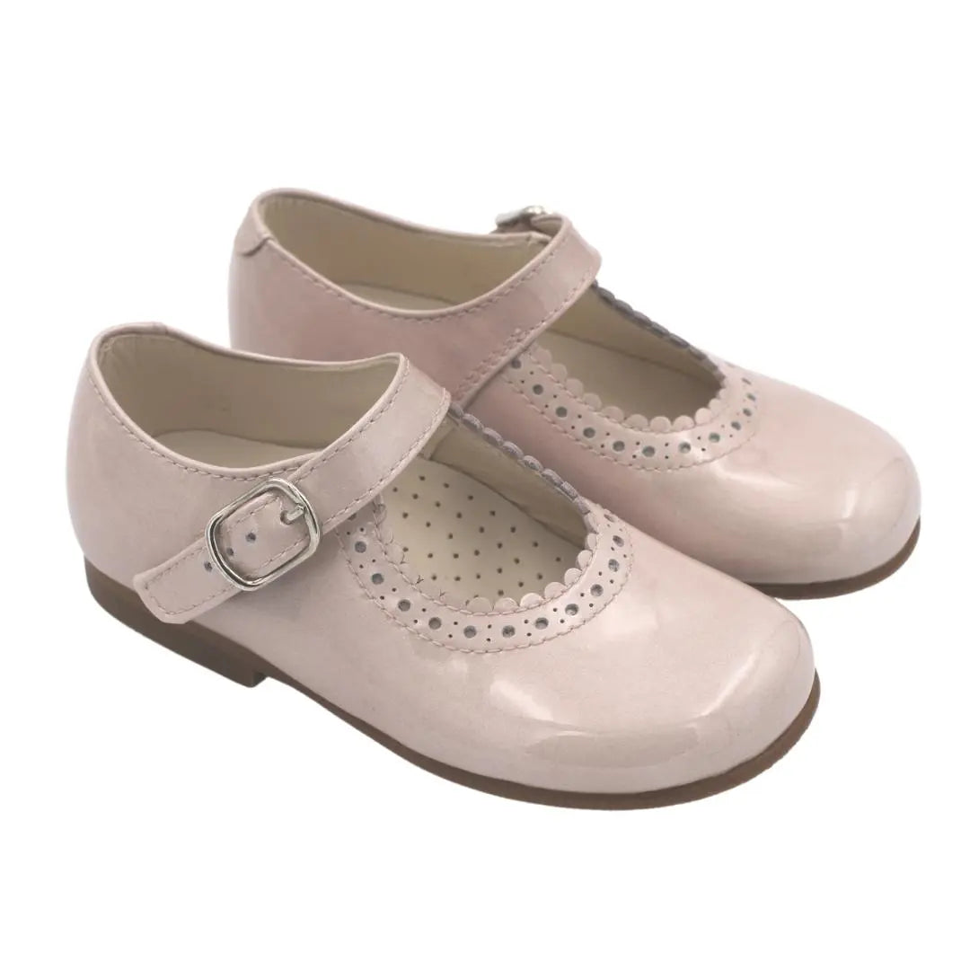 Natalie- Light Pink Patent Leather Mary Jane Shoes - Amati Steps