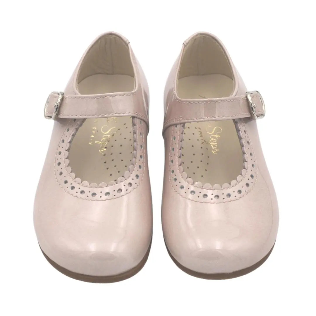 Natalie- Light Pink Patent Leather Mary Jane Shoes - Amati Steps