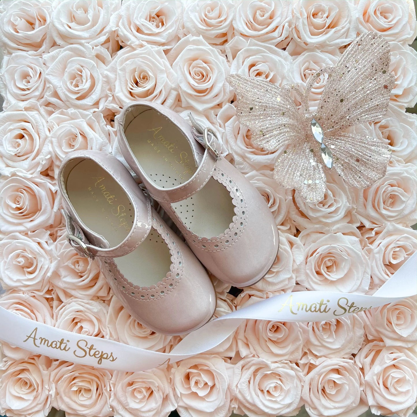 Natalie- Light Pink Patent Leather Mary Jane Shoes - Amati Steps