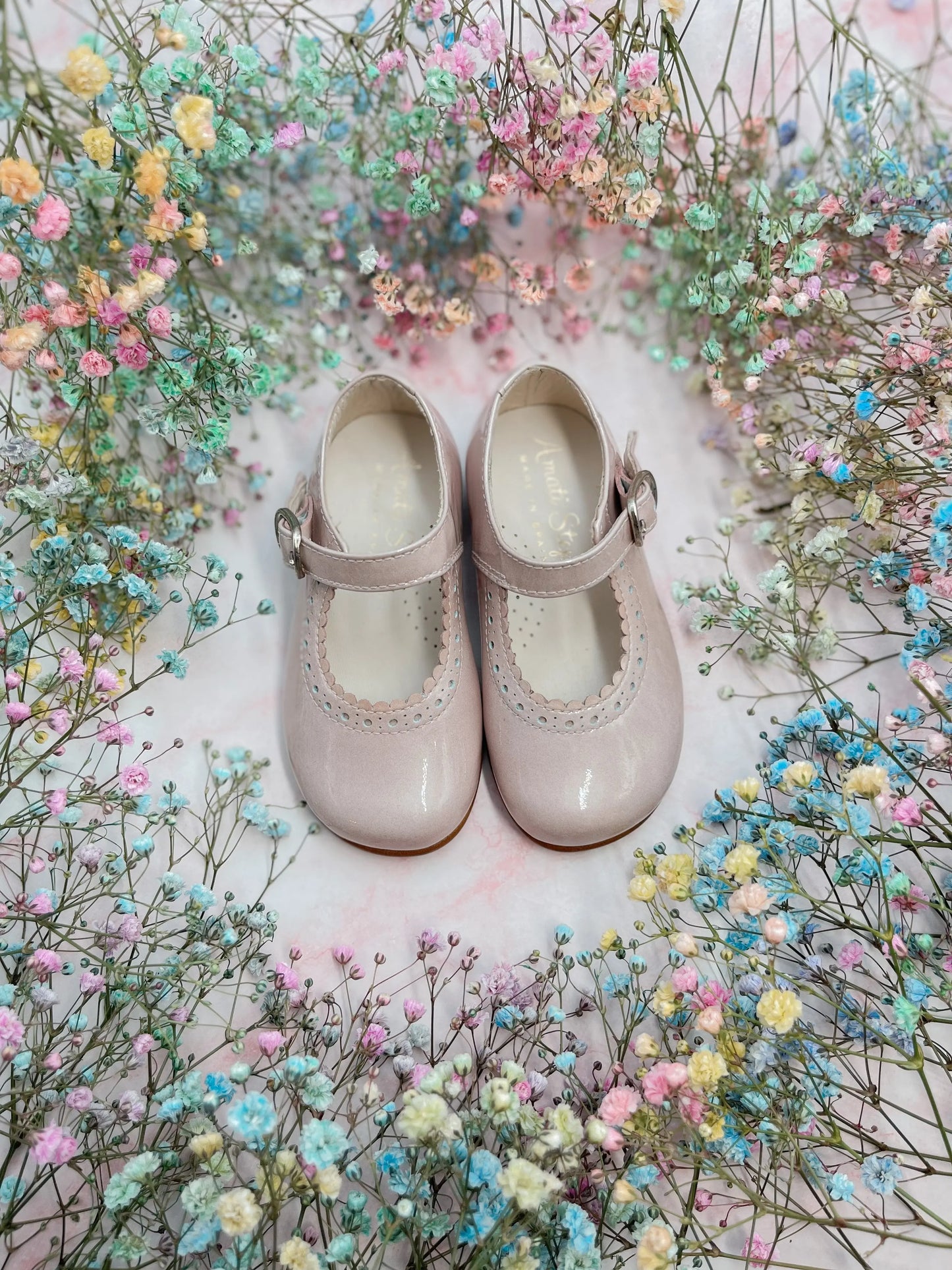 Natalie- Light Pink Patent Leather Mary Jane Shoes - Amati Steps