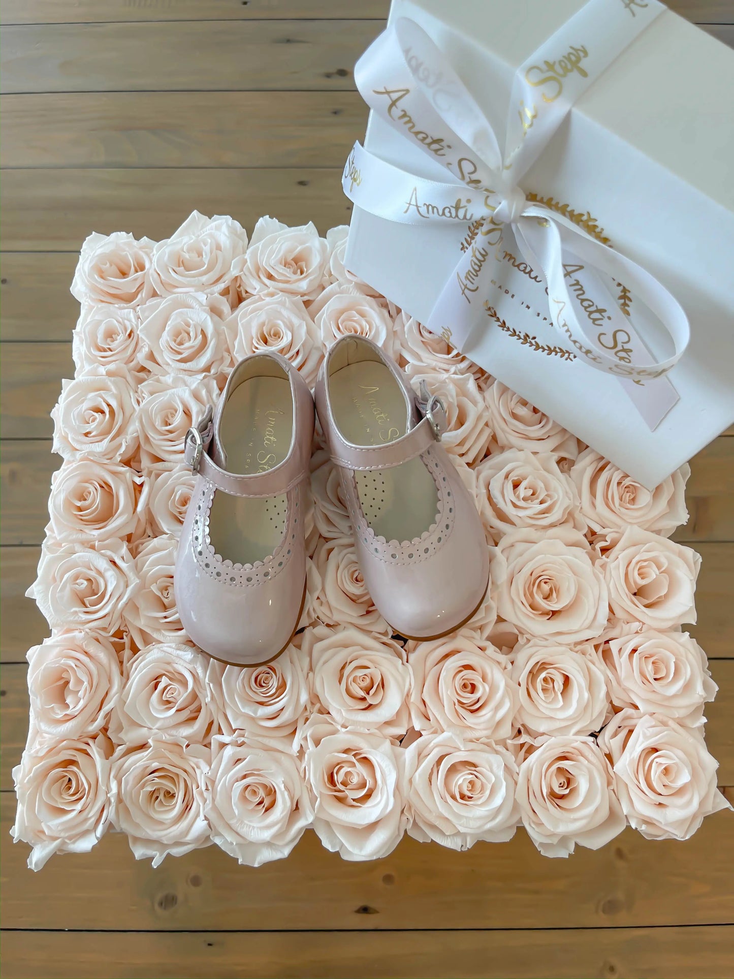 Natalie- Light Pink Patent Leather Mary Jane Shoes - Amati Steps