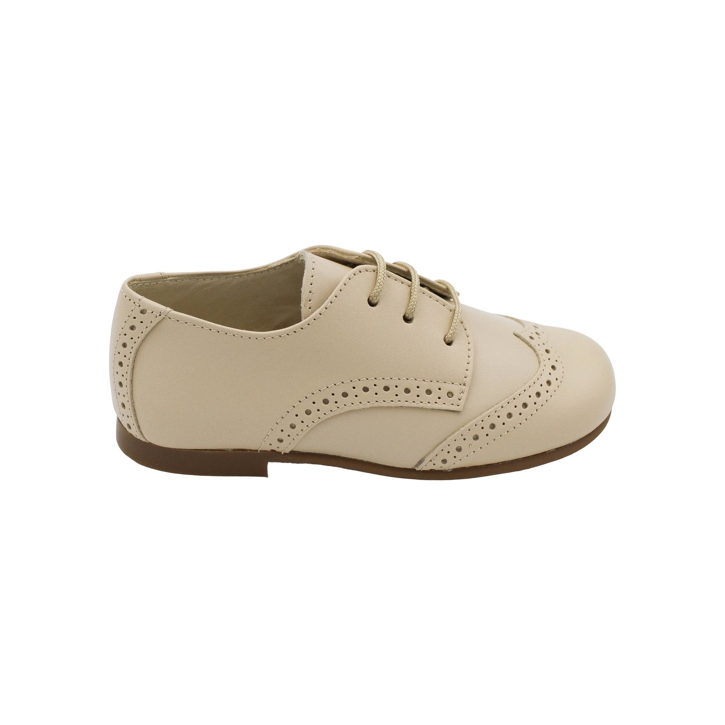Roman- Beige Leather Boy Oxford Shoes - Amati Steps