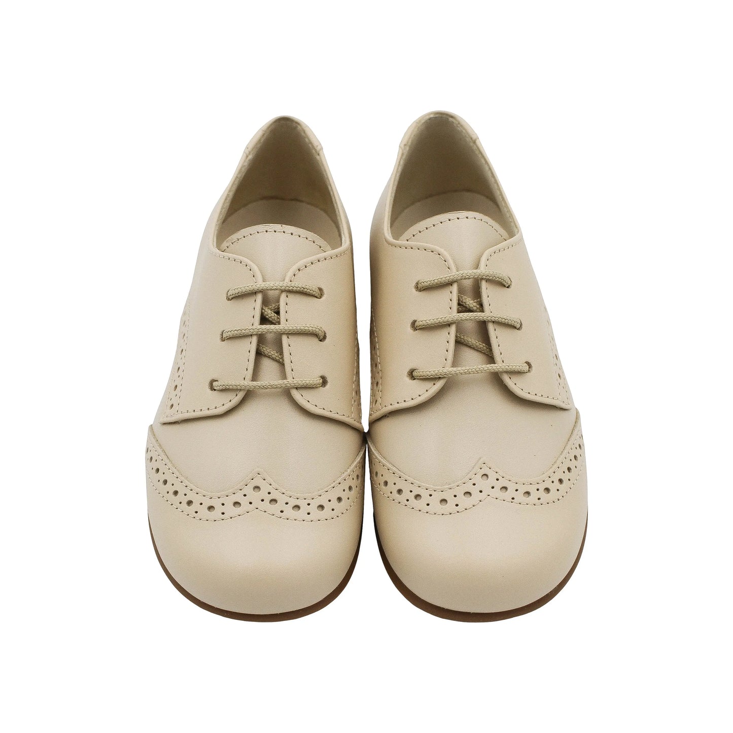 Roman- Beige Leather Boy Oxford Shoes - Amati Steps