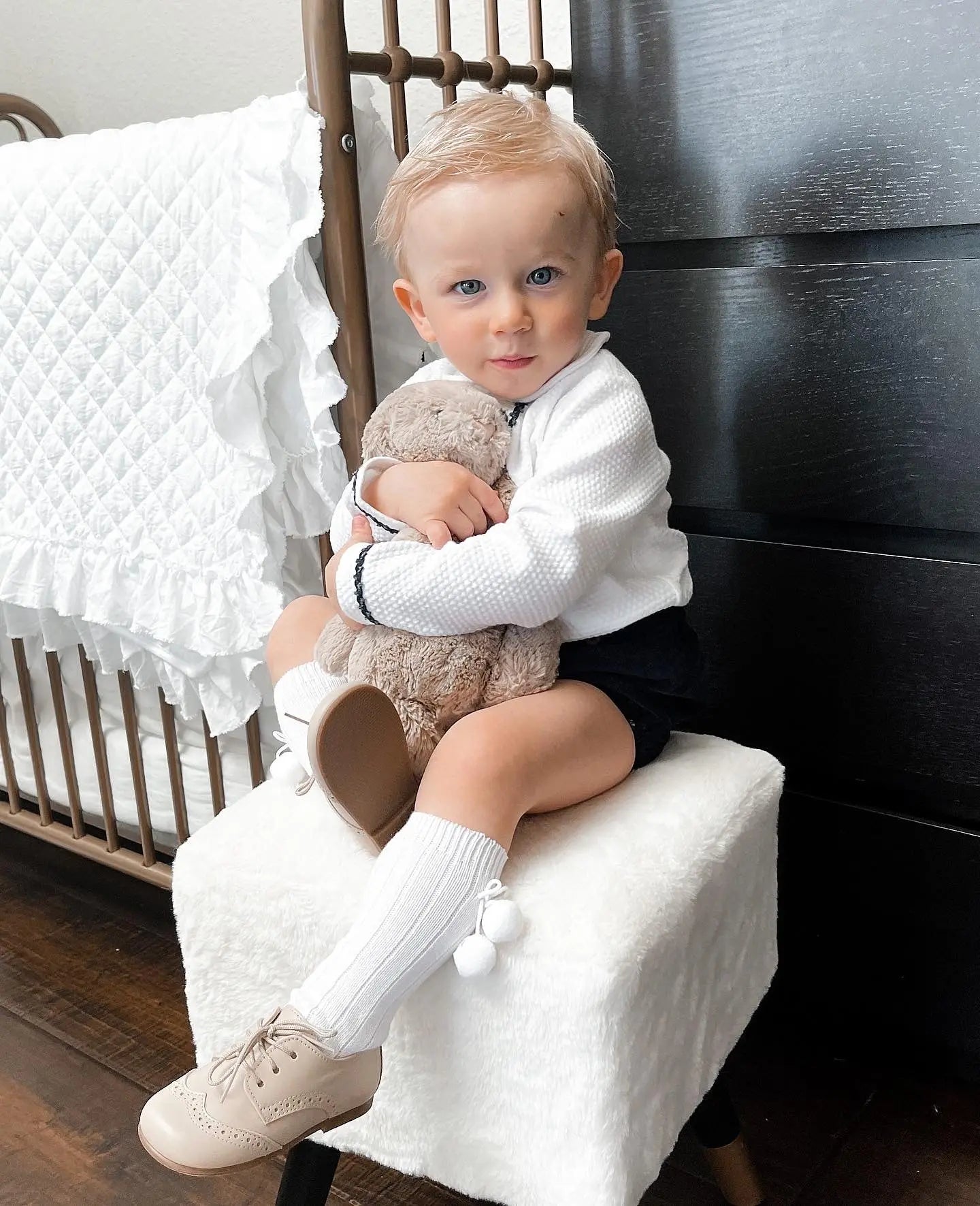 Roman- Beige Leather Boy Oxford Shoes - Amati Steps
