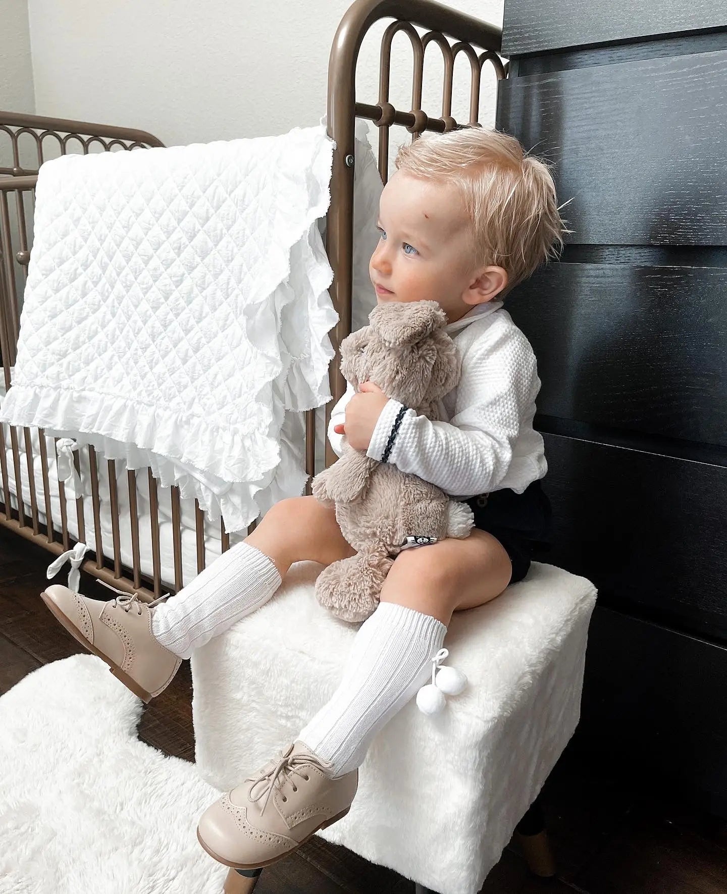 Roman- Beige Leather Boy Oxford Shoes - Amati Steps