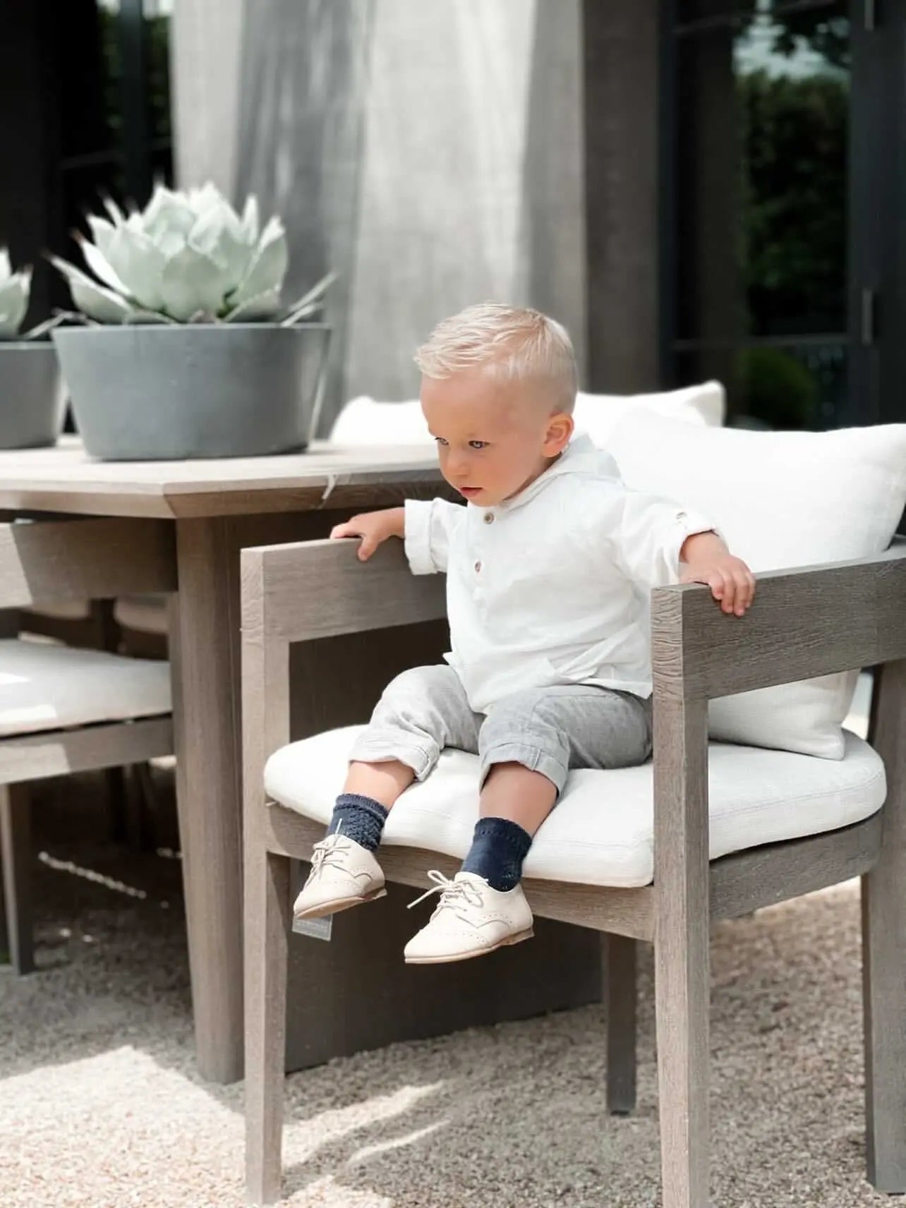 Roman- Beige Leather Boy Oxford Shoes - Amati Steps