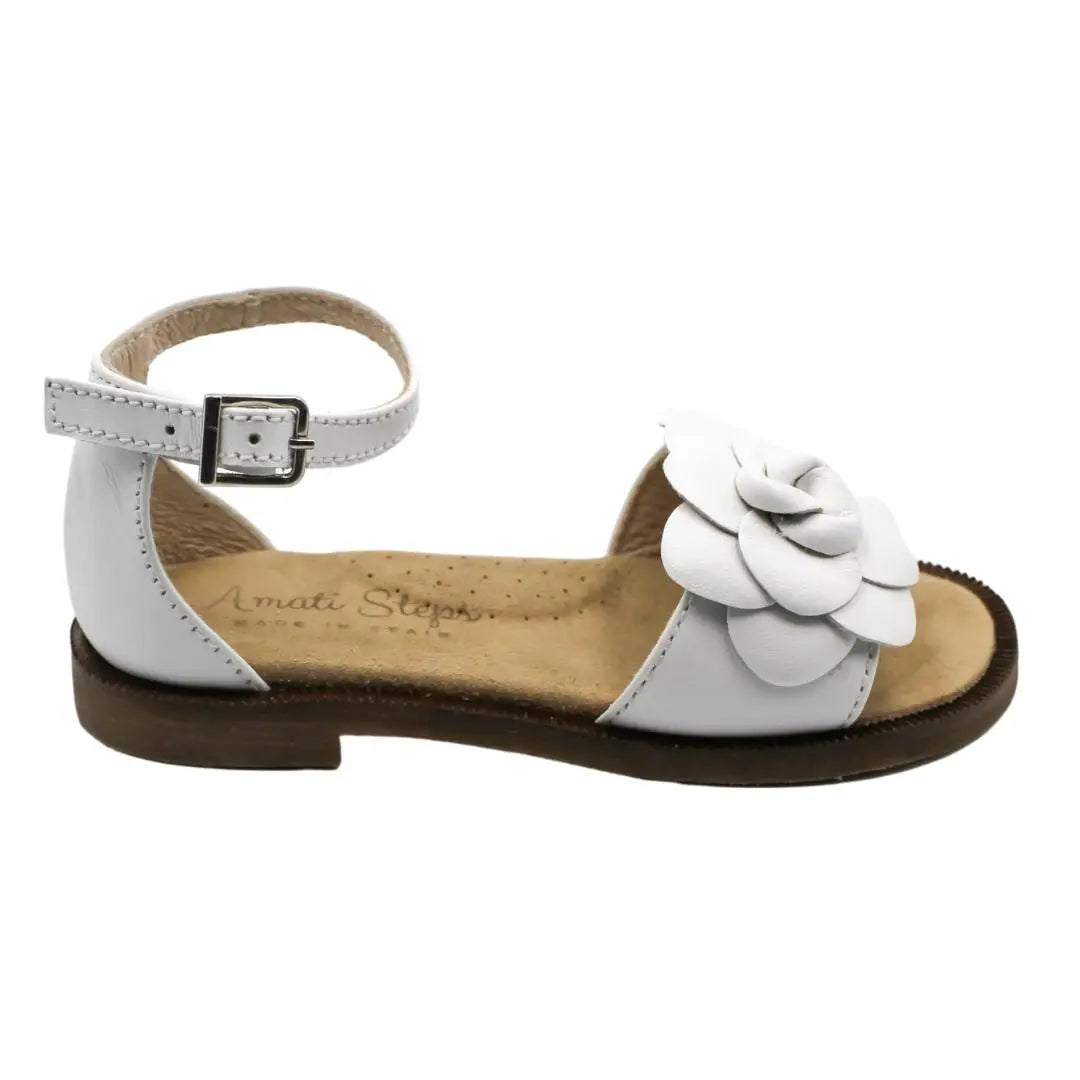 Seraphina- White Leather Sandals - Amati Steps