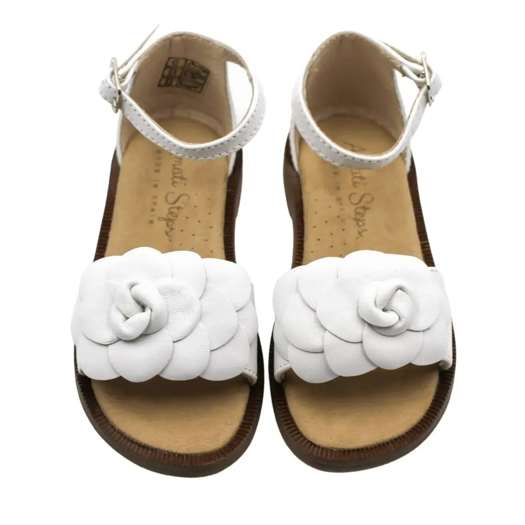 Seraphina- White Leather Sandals - Amati Steps