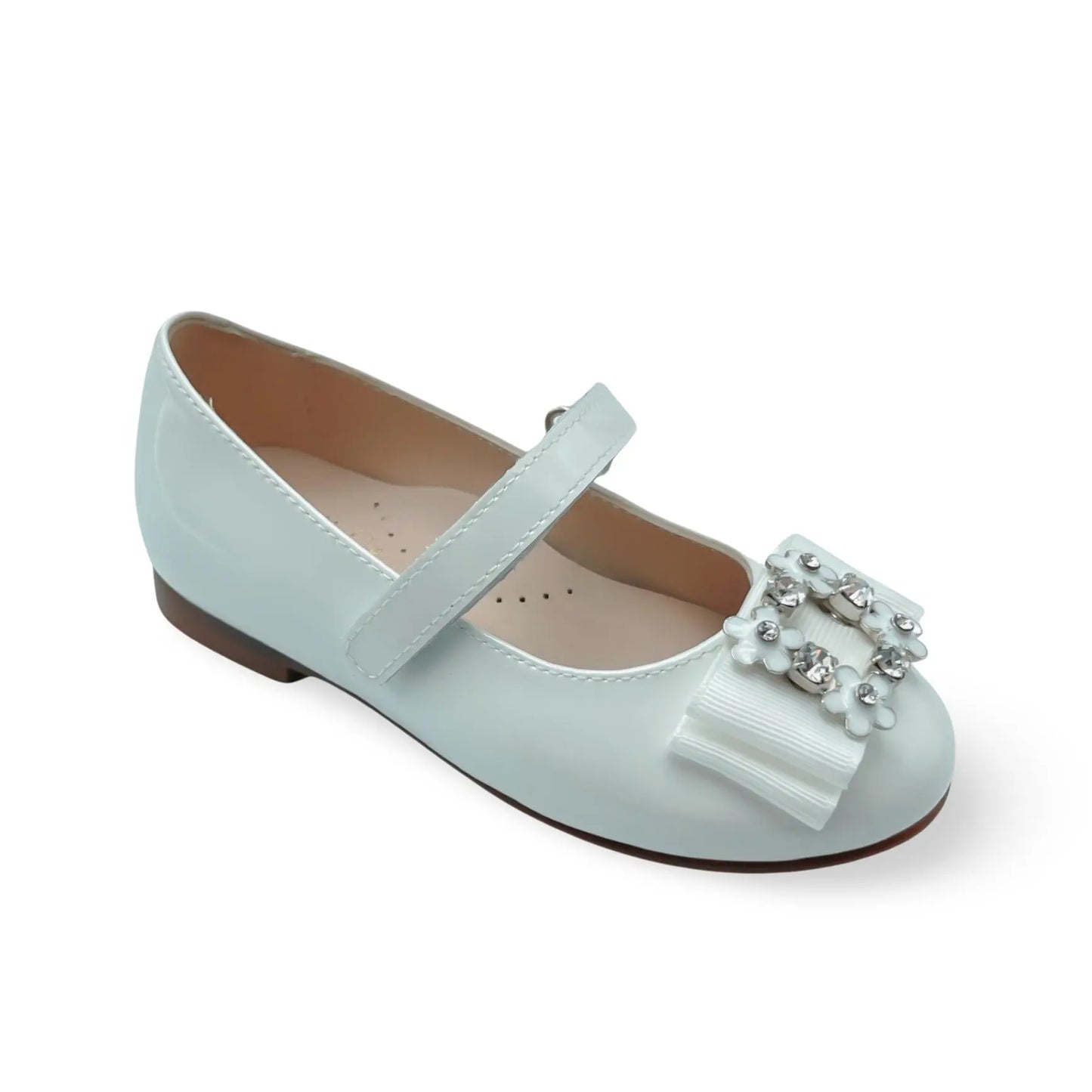 Sofia- White Patent Leather Mary Jane Shoes - Amati Steps