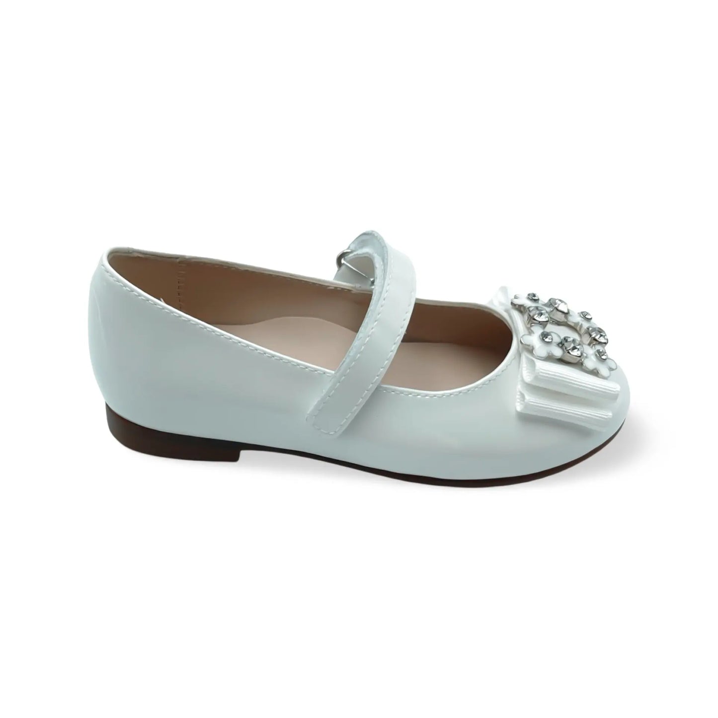Sofia- White Patent Leather Mary Jane Shoes - Amati Steps