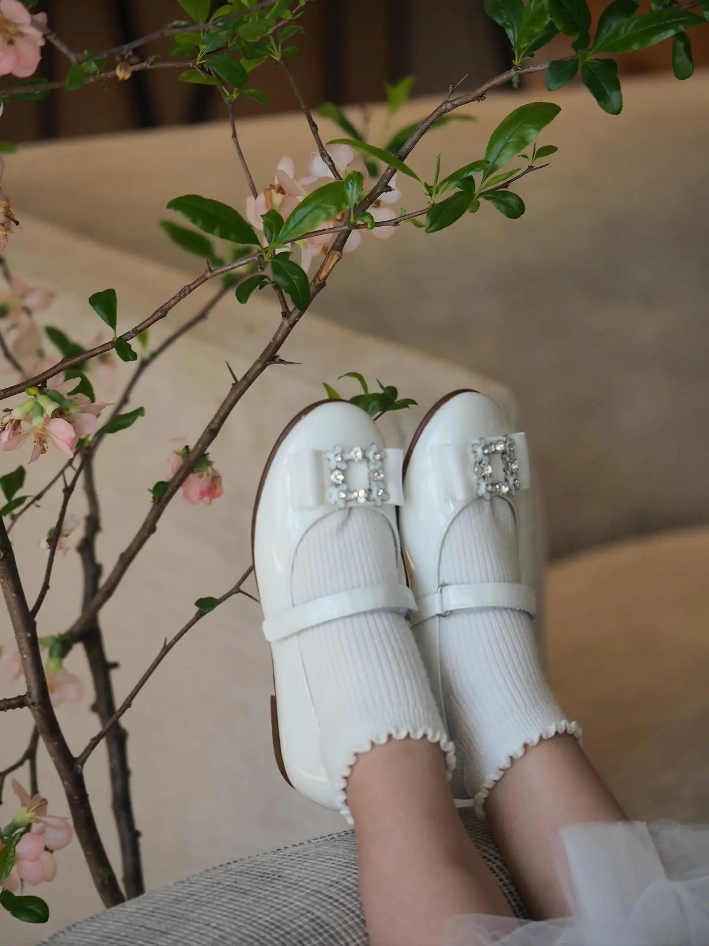 Sofia- White Patent Leather Mary Jane Shoes - Amati Steps