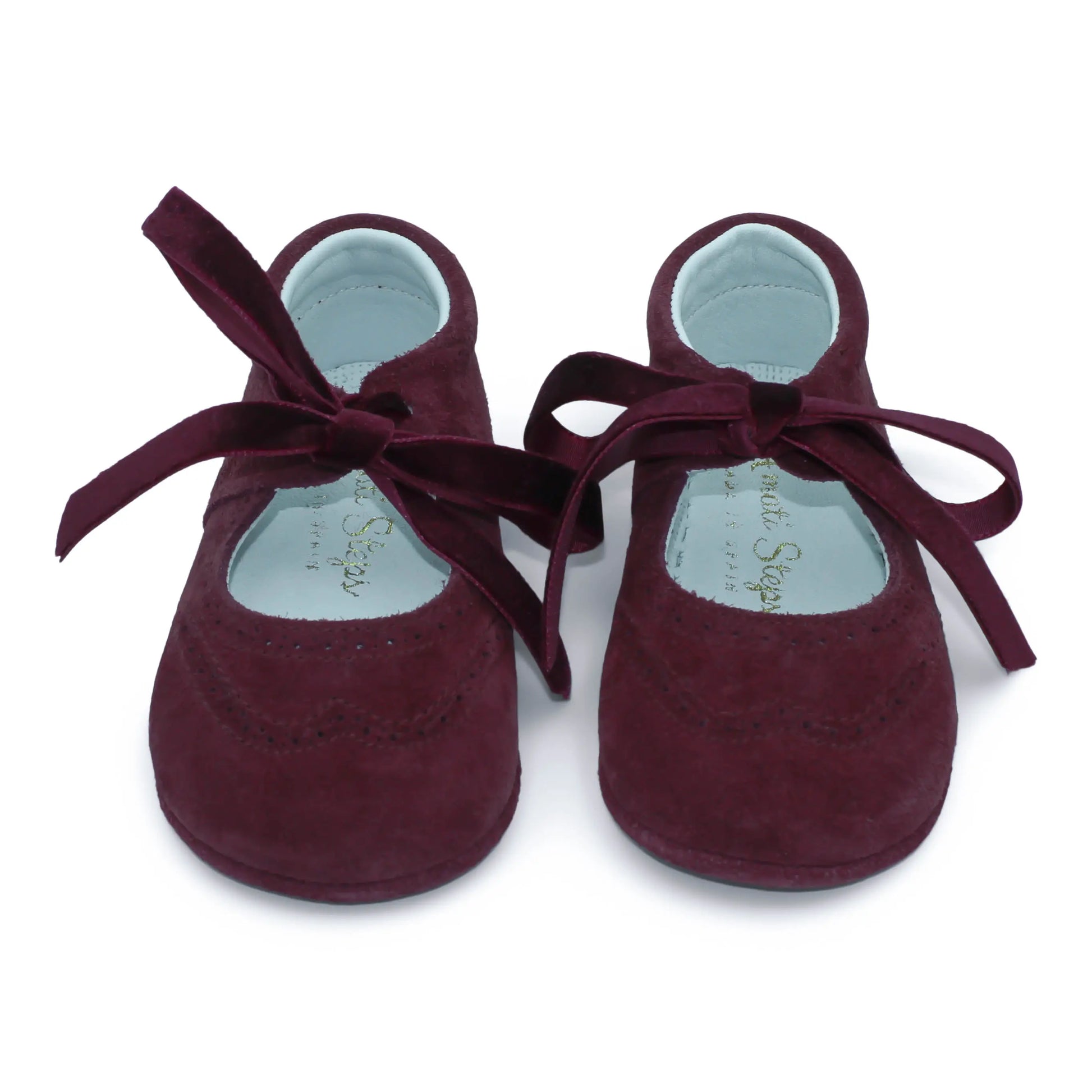 Verónica - Burgundy Suede Baby Mary Jane Shoes - Amati Steps