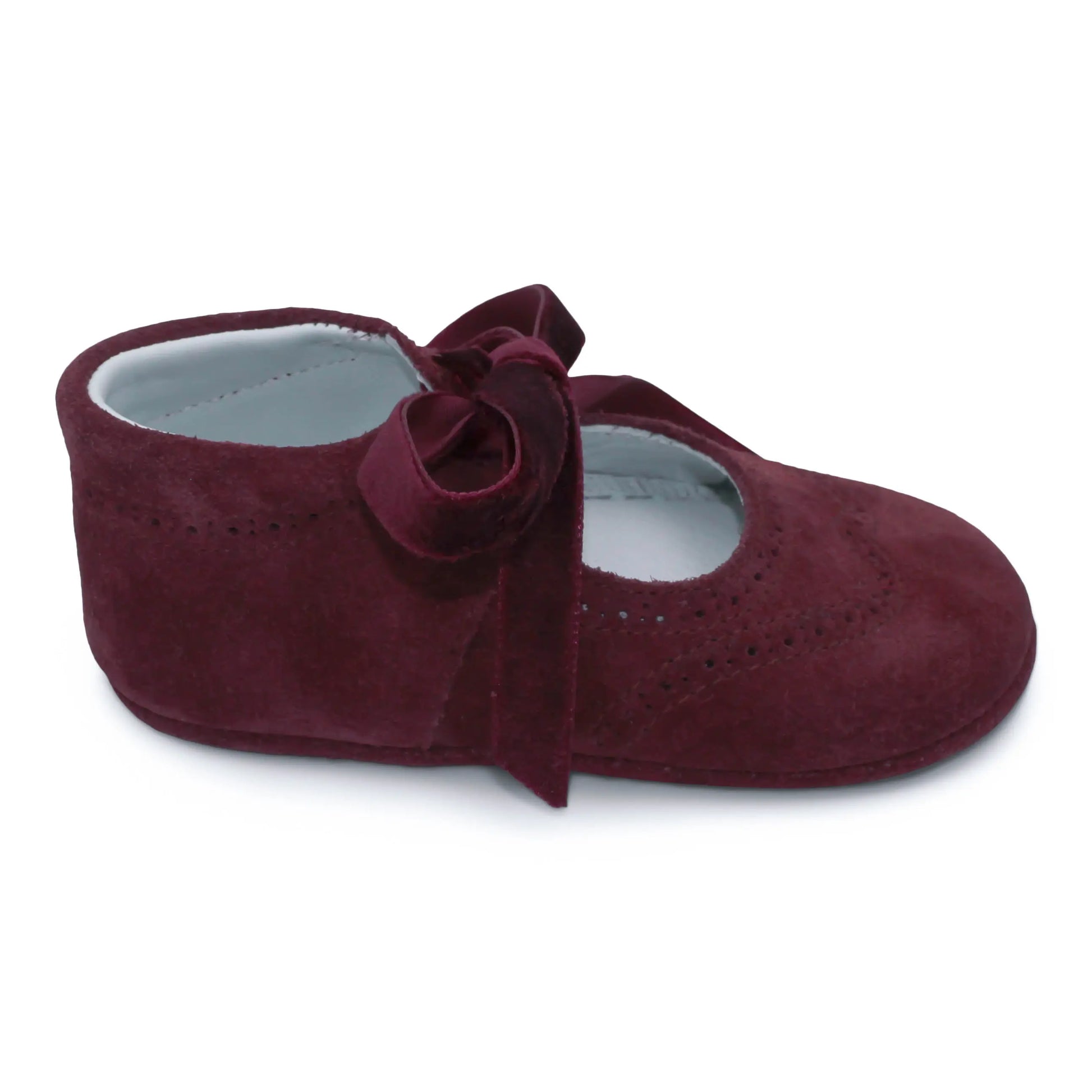 Verónica - Burgundy Suede Baby Mary Jane Shoes - Amati Steps