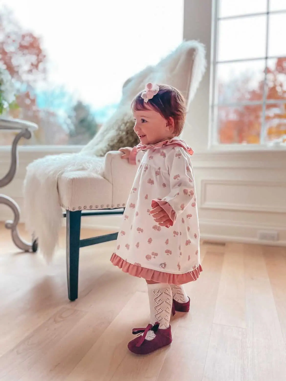 Verónica - Burgundy Suede Baby Mary Jane Shoes - Amati Steps