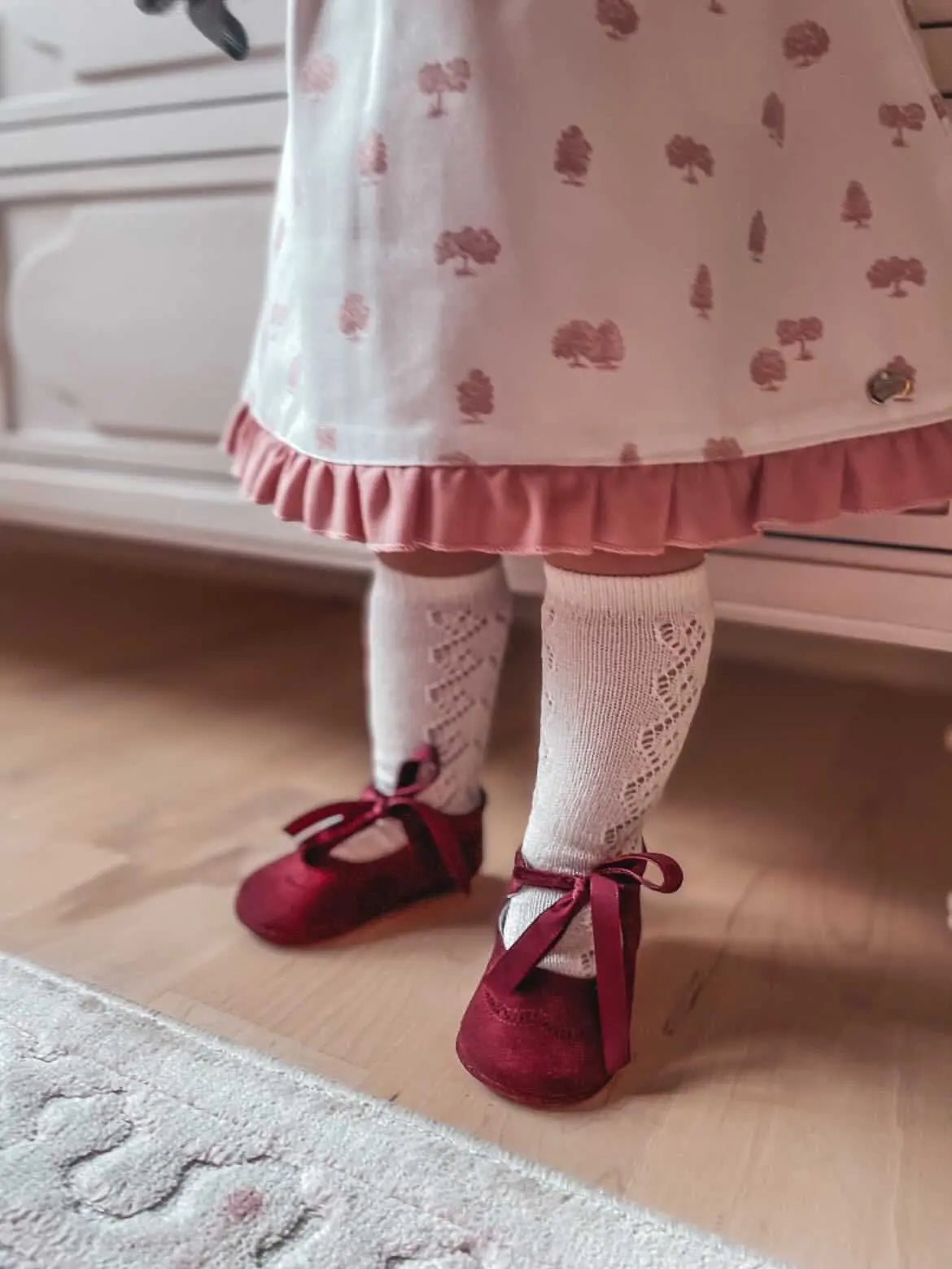 Verónica - Burgundy Suede Baby Mary Jane Shoes - Amati Steps