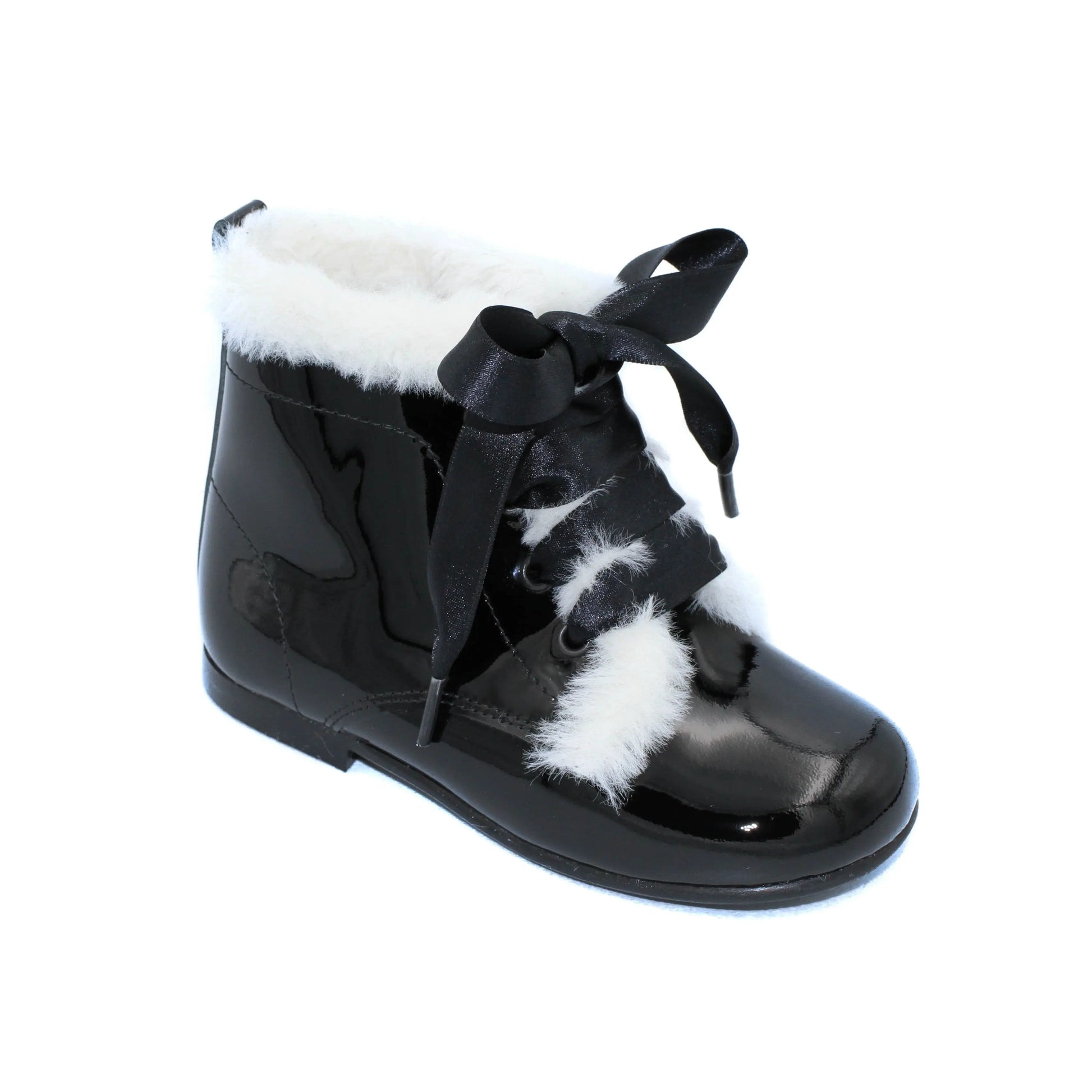 Adeline- Black Patent Leather Boots - Amati Steps