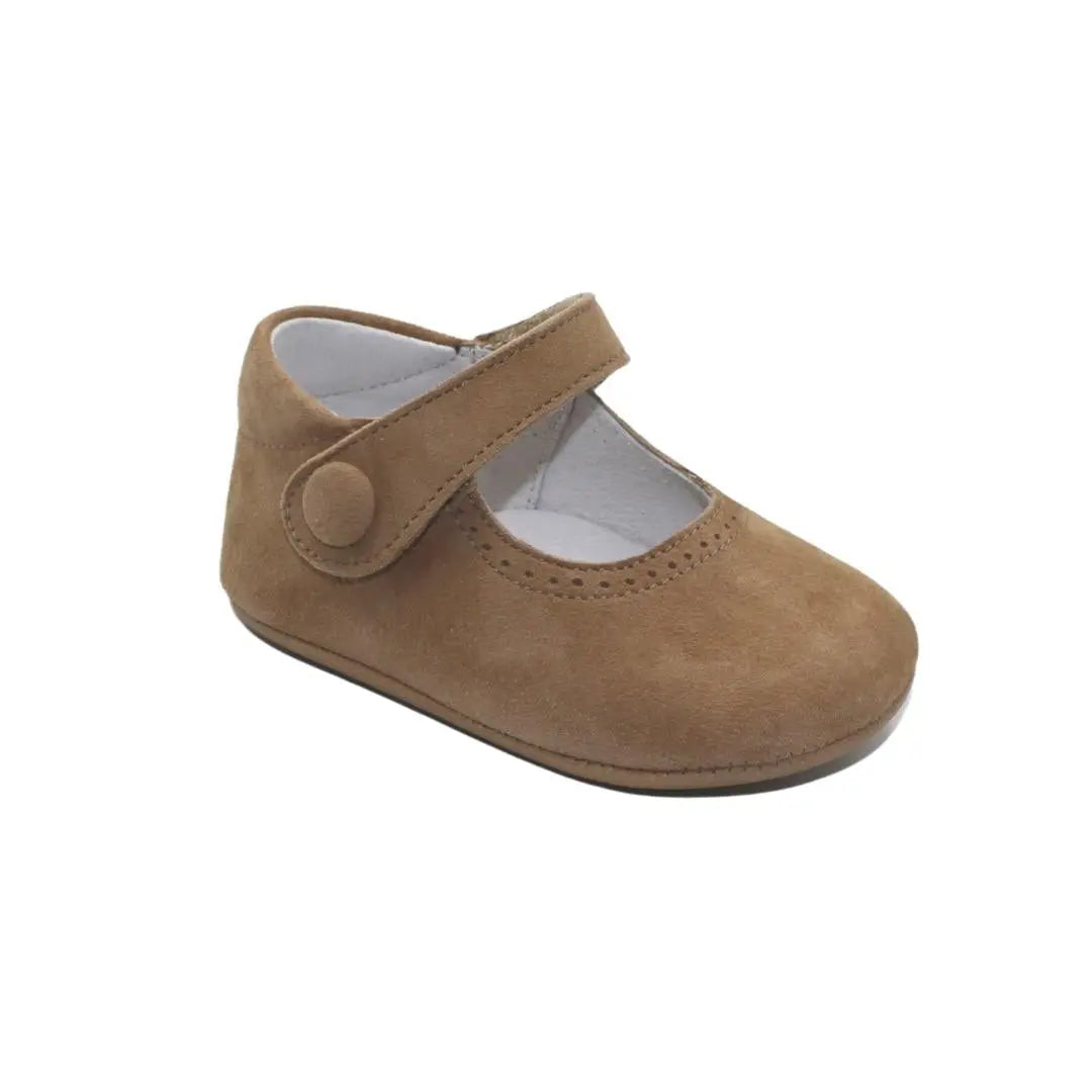 Adriana- Tan Suede Baby Mary Jane Shoes - Amati Steps