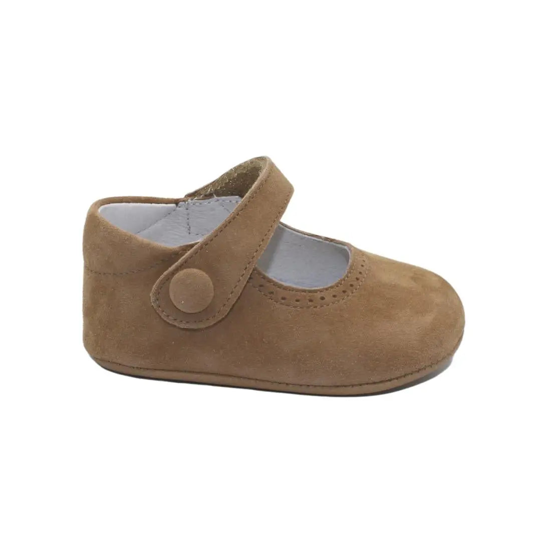 Adriana- Tan Suede Baby Mary Jane Shoes - Amati Steps