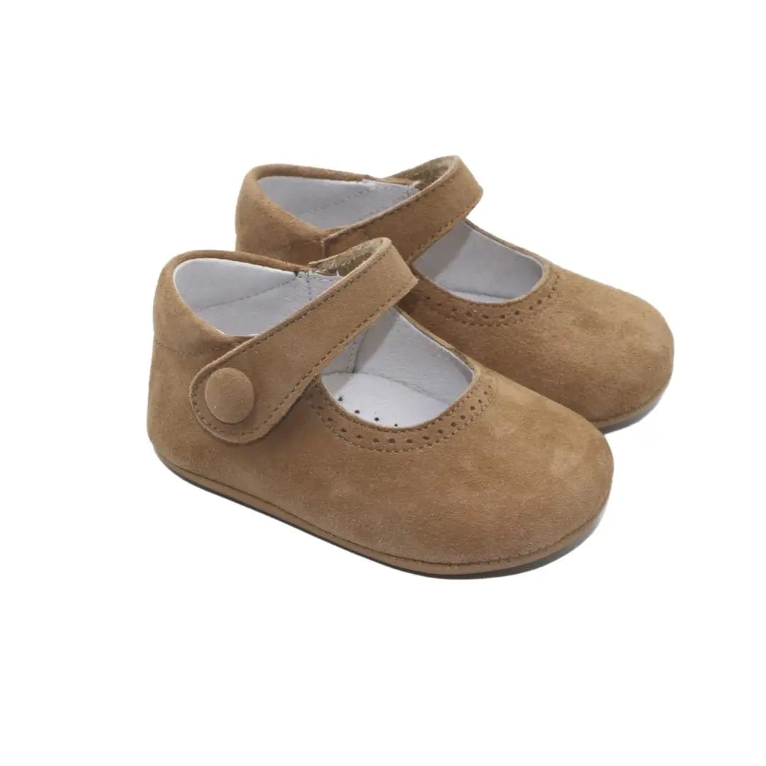 Adriana- Tan Suede Baby Mary Jane Shoes - Amati Steps