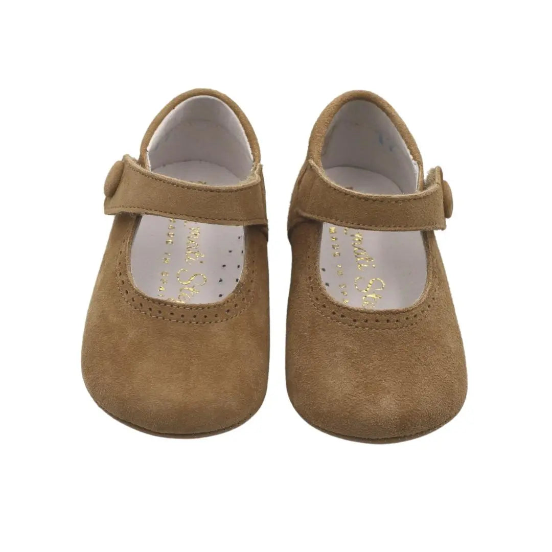 Adriana- Tan Suede Baby Mary Jane Shoes - Amati Steps