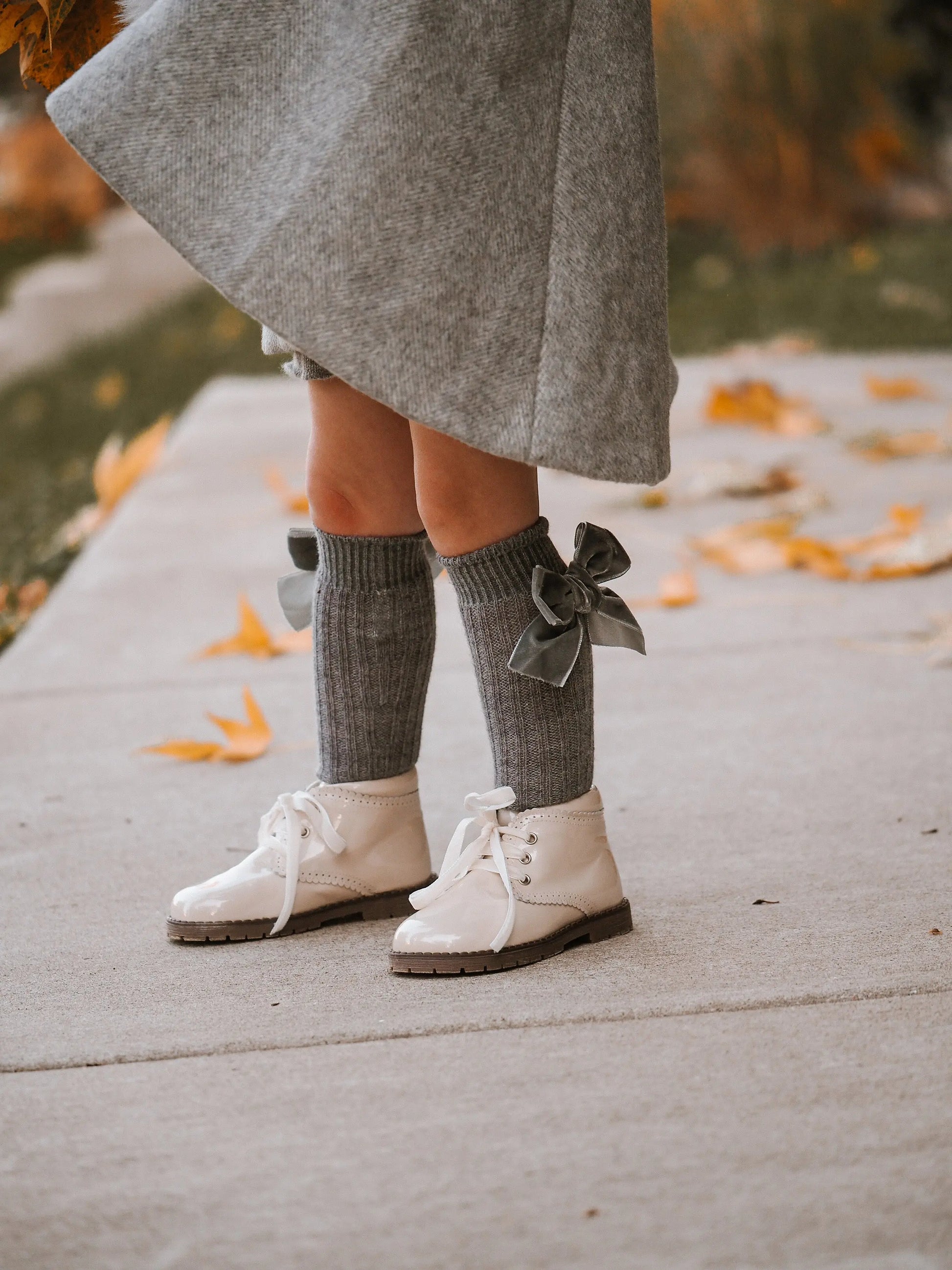 Angelina- Ivory Patent Leather Boots - Amati Steps