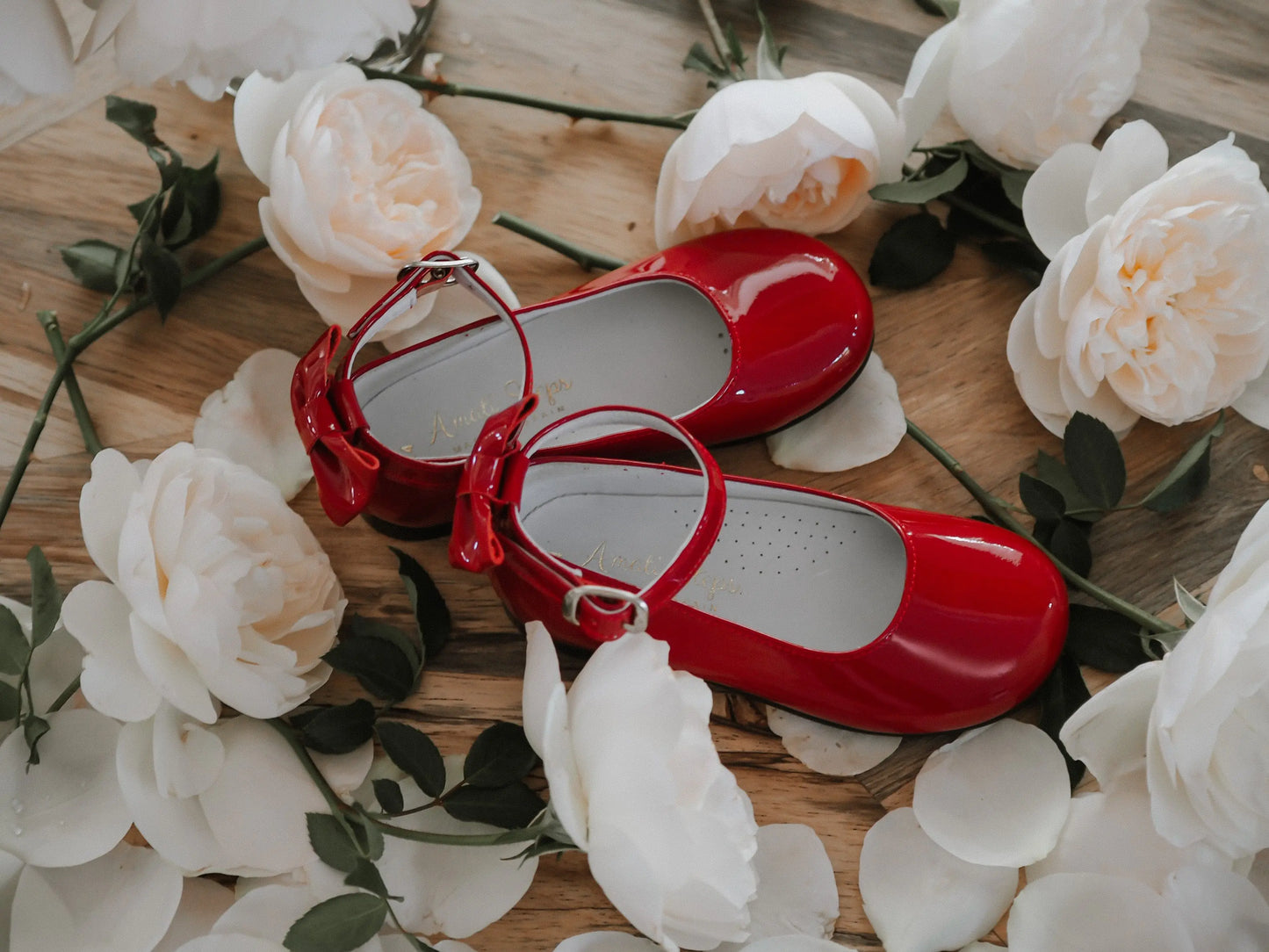 Ava - Red Patent Leather Mary Jane Shoes - Amati Steps