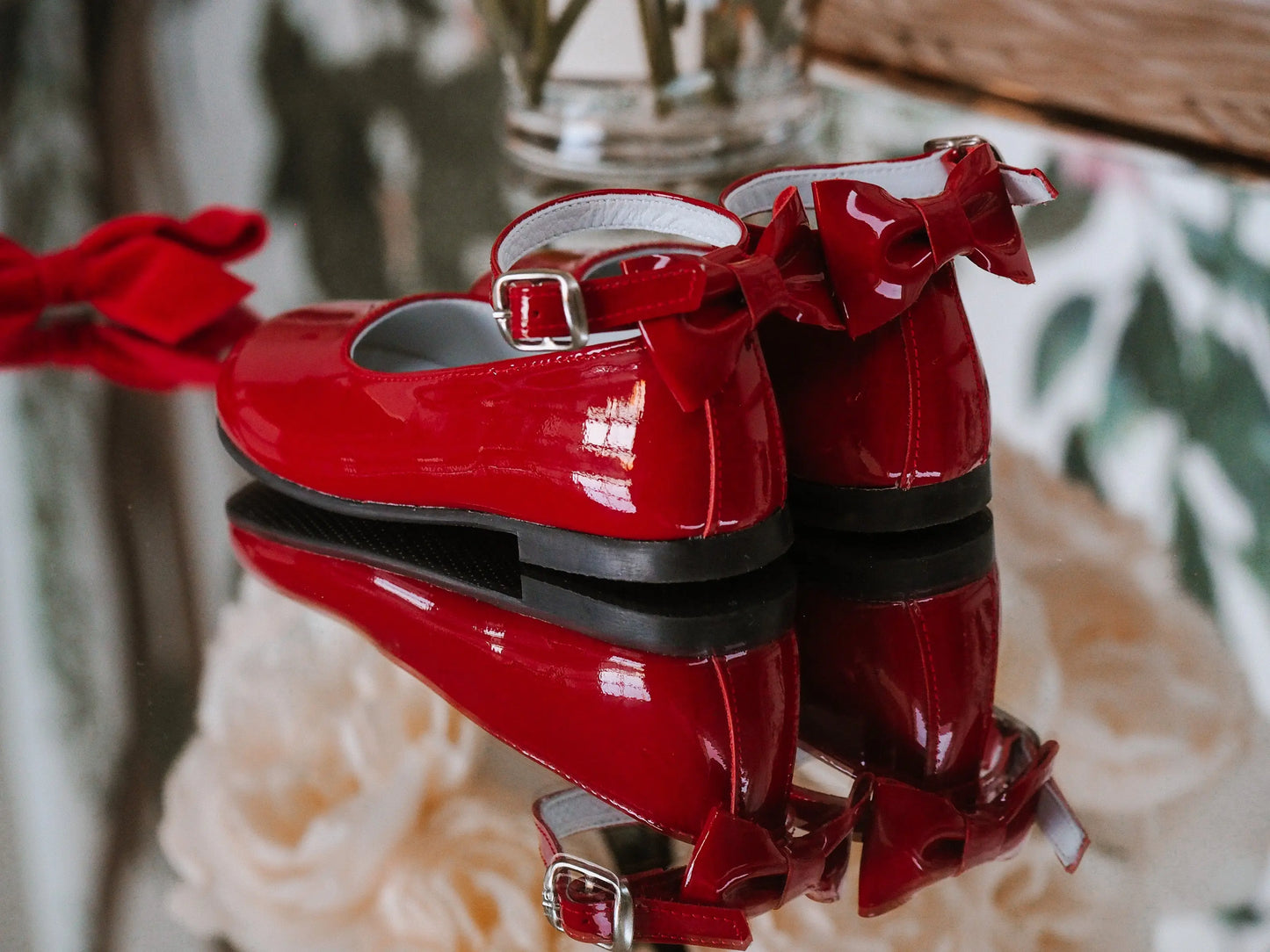 Ava - Red Patent Leather Mary Jane Shoes - Amati Steps