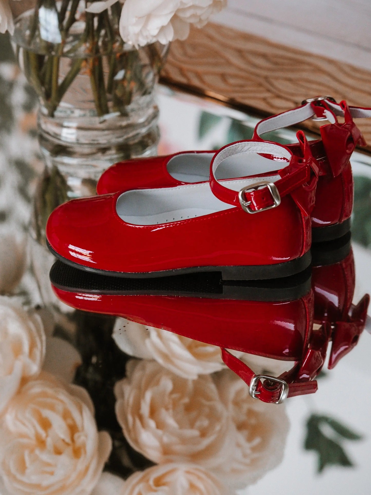 Ava - Red Patent Leather Mary Jane Shoes - Amati Steps