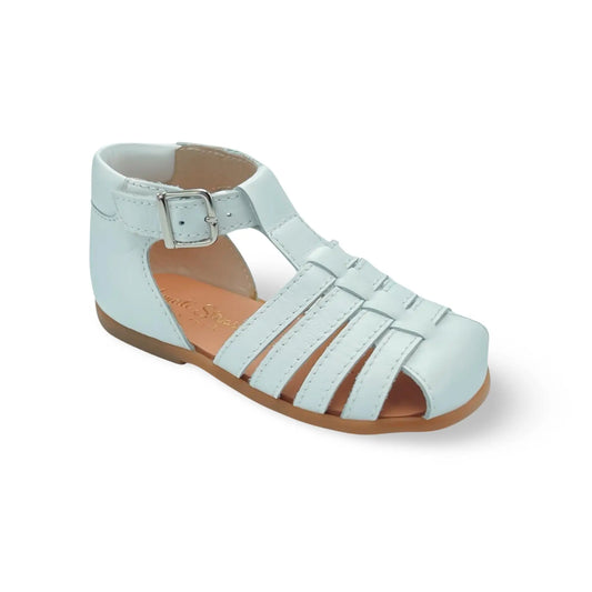 Blake- White Leather Sandals - Amati Steps