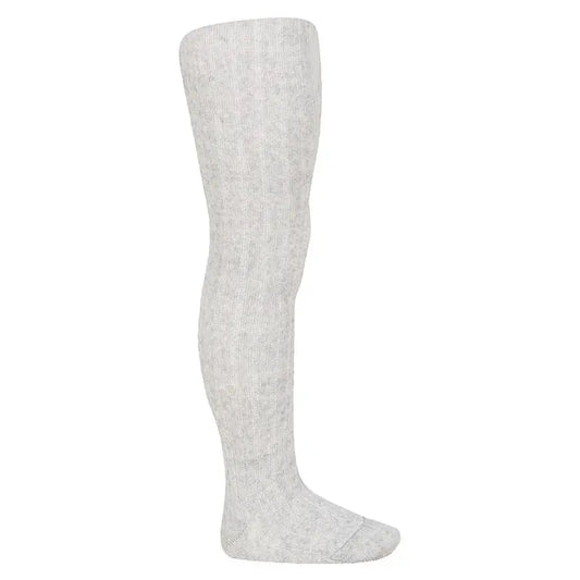 CÓNDOR Wool Blend Ribbed Tights- Aluminum Grey - Amati Steps