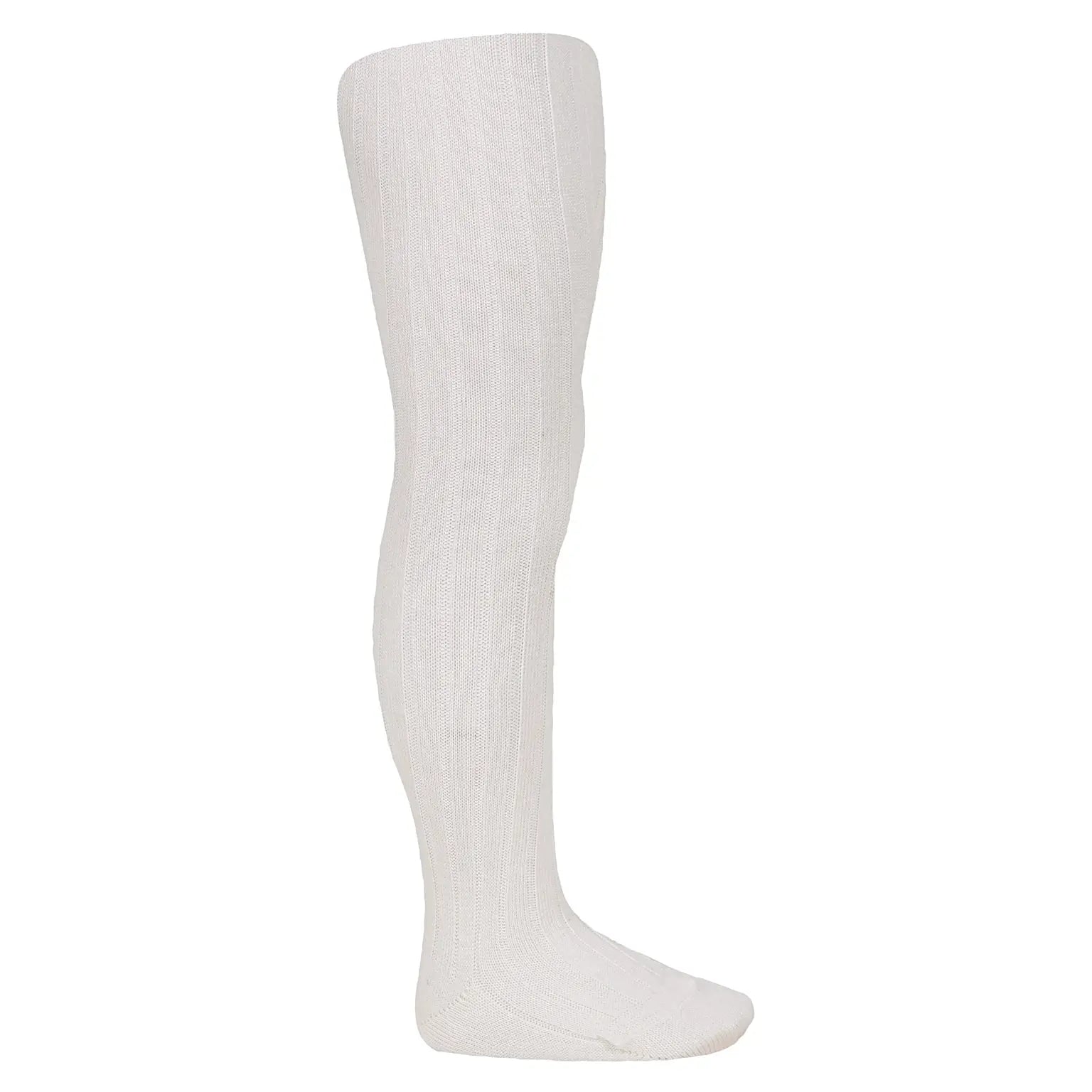 CÓNDOR Wool Blend Ribbed Tights- Ivory - Amati Steps