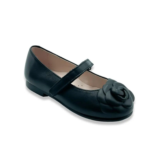 Camille- Black Leather Mary Jane Shoes - Amati Steps