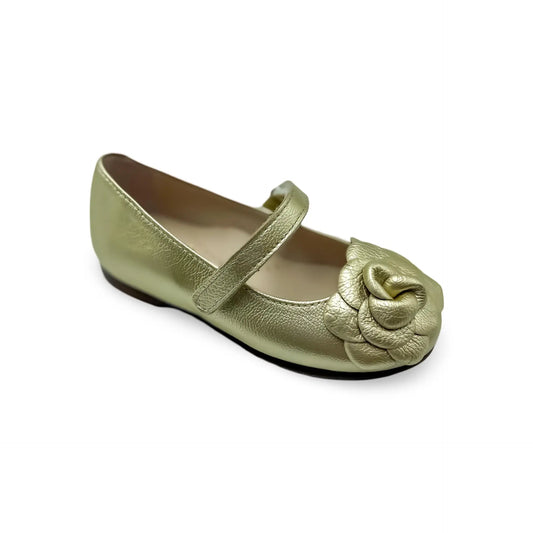 Camille- Gold Leather Mary Jane Shoes - Amati Steps