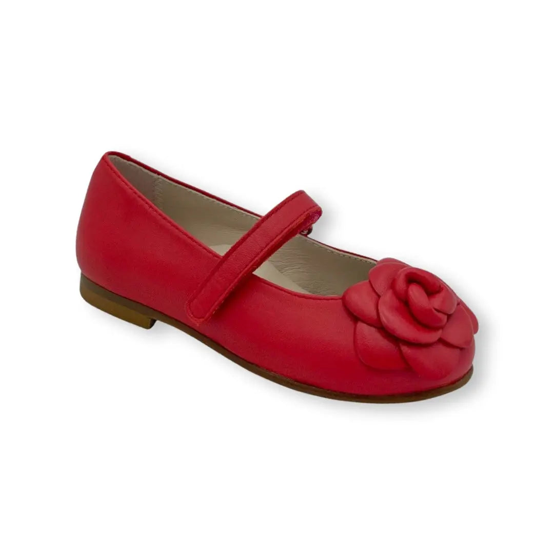 Camille- Red Leather Mary Jane Shoes - Amati Steps