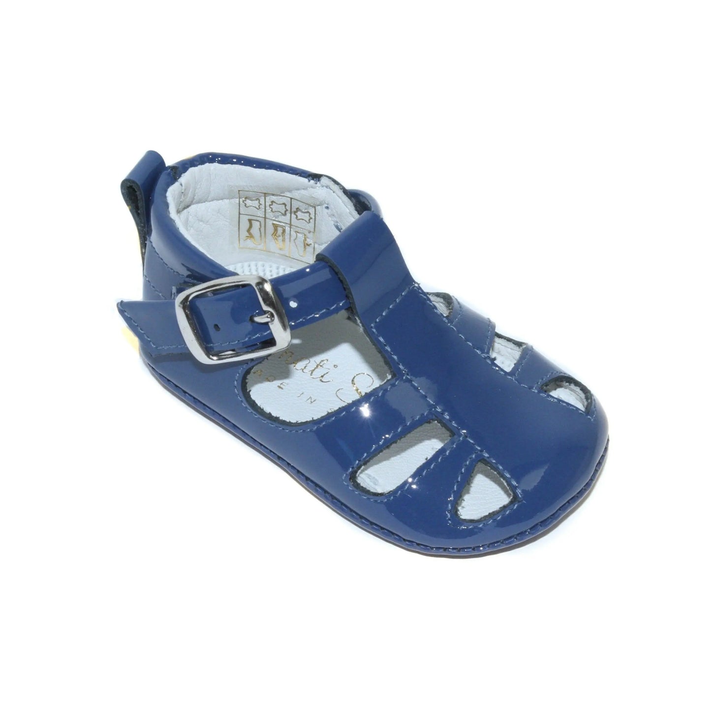 Cruz - Blue Patent Leather Baby Sandals - Amati Steps