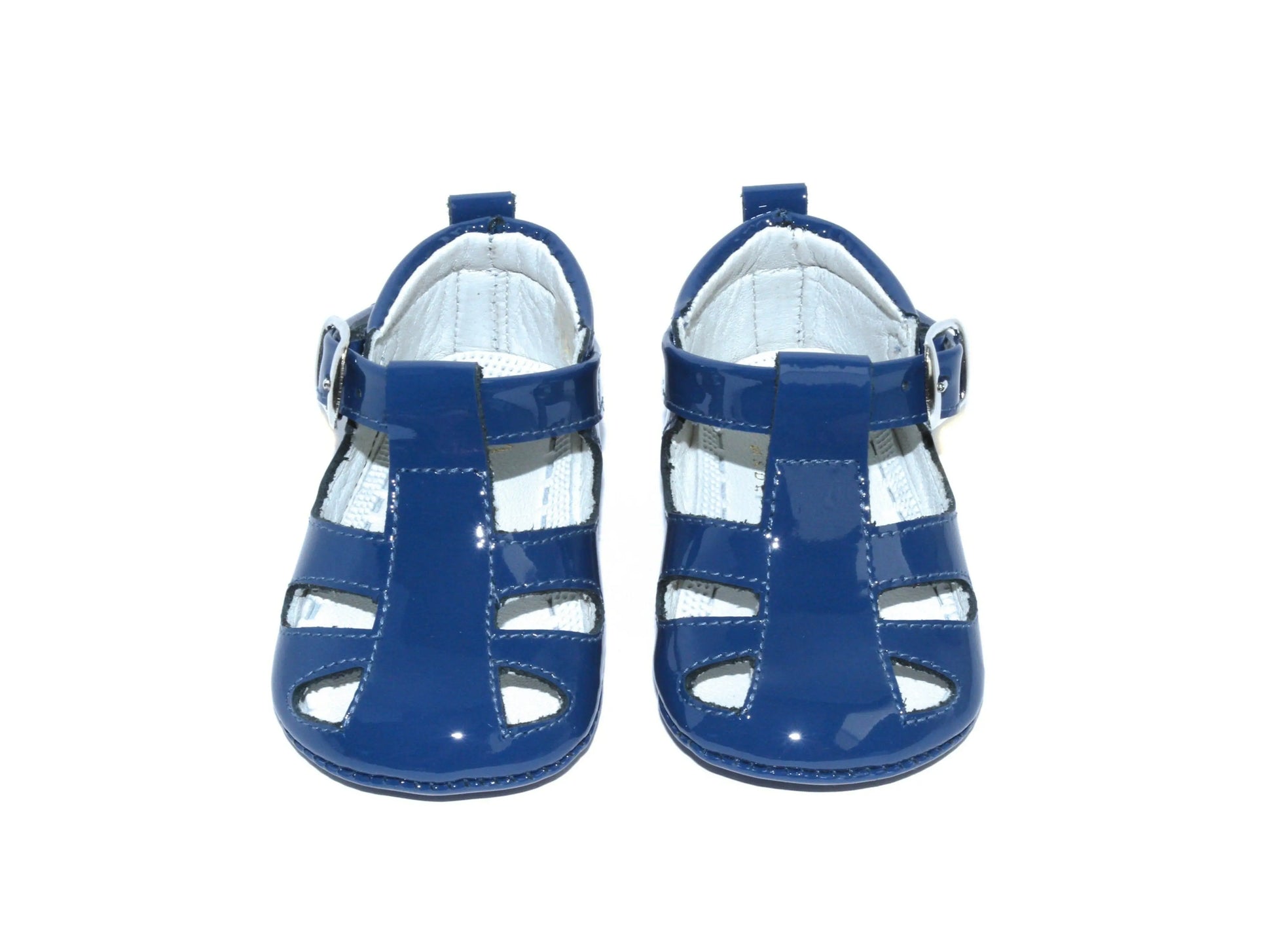 Cruz - Blue Patent Leather Baby Sandals - Amati Steps