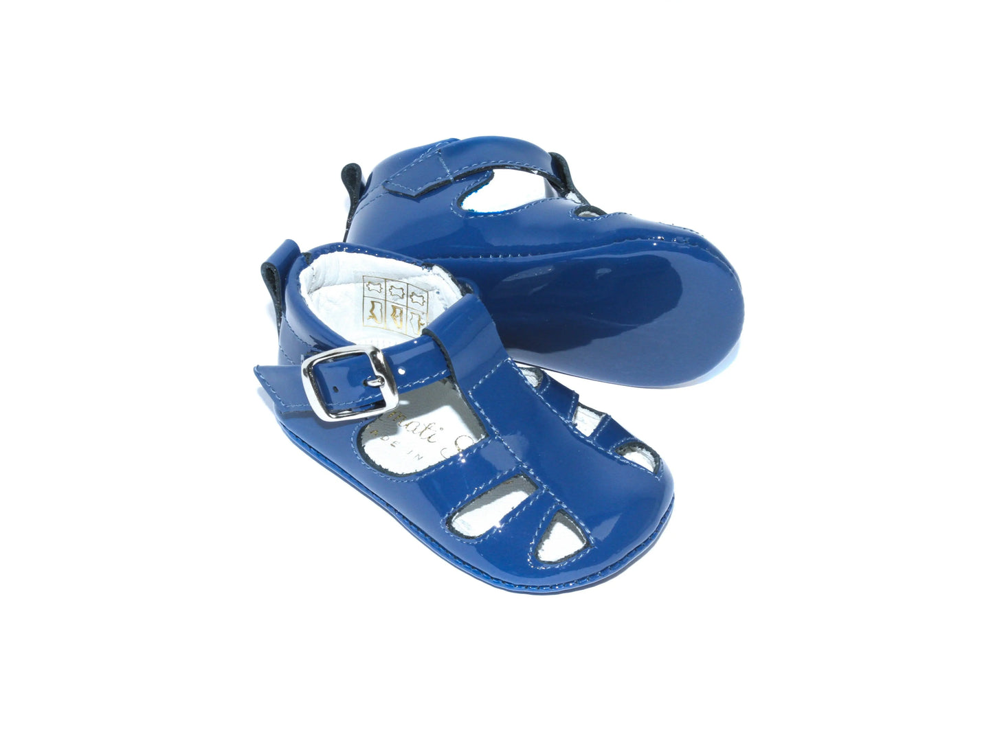 Cruz - Blue Patent Leather Baby Sandals - Amati Steps