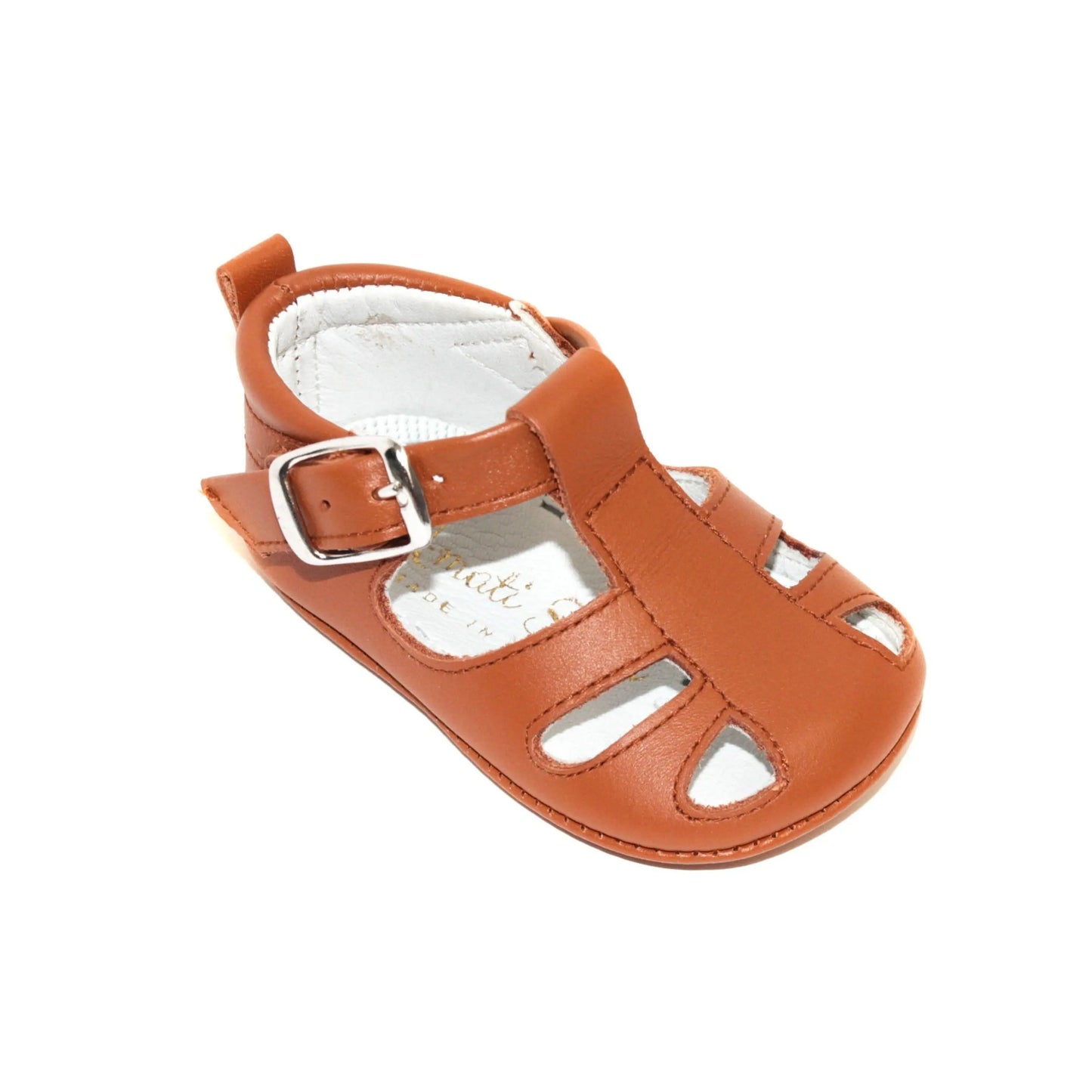 Cruz - Cognac Leather Baby Sandals - Amati Steps