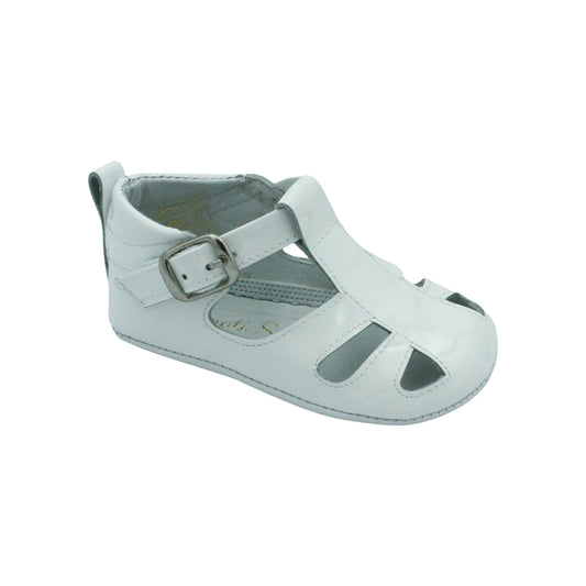 Cruz - White Patent Leather Baby Sandals - Amati Steps