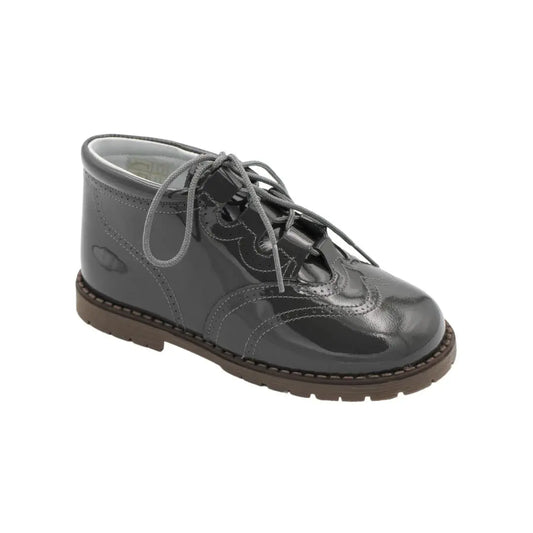 Diego- Grey Patent Leather Boy's Dress Boots - Amati Steps