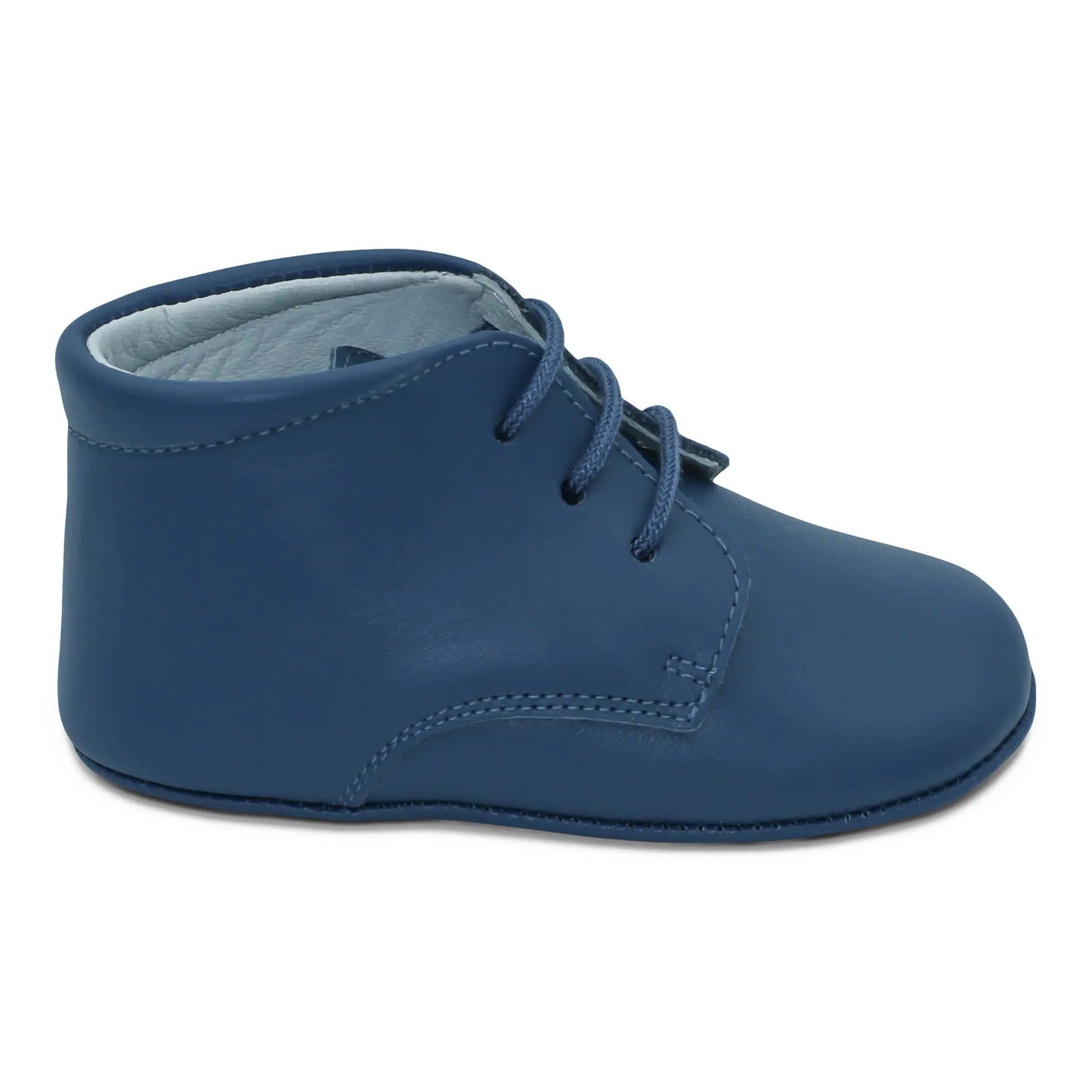 Gabriel- Navy Leather Baby Booties - Amati Steps