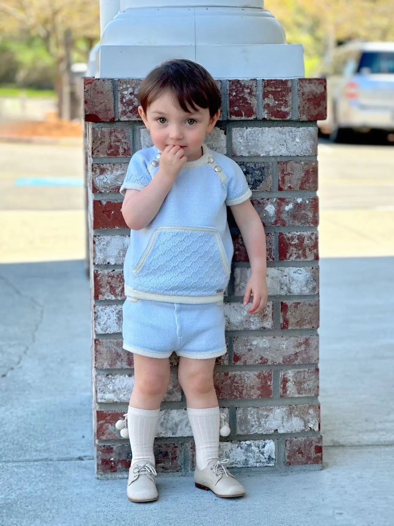 Jacob- Beige Leather Boy Oxford Shoes - Amati Steps