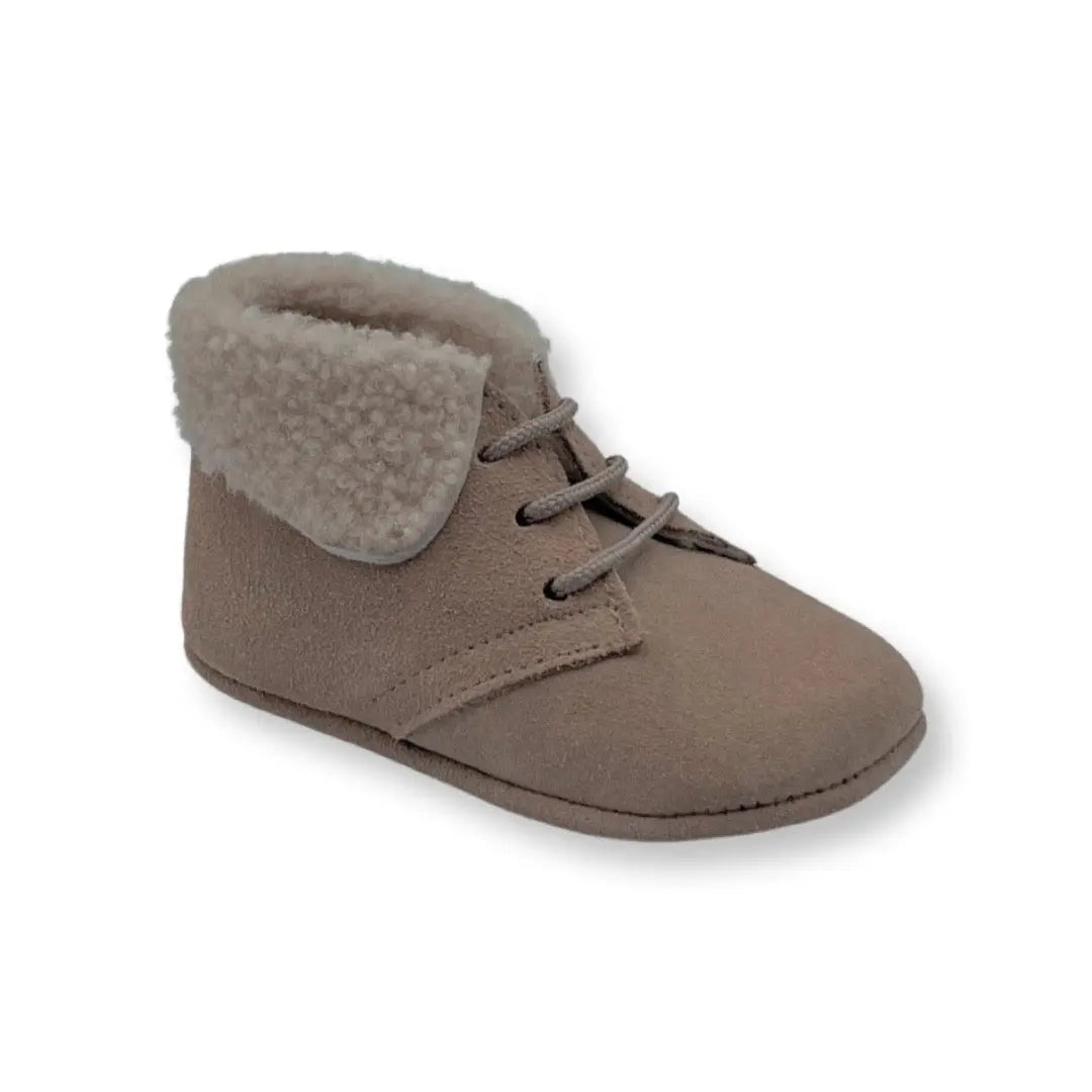 Jamie- Beige Suede Baby Boots - Amati Steps